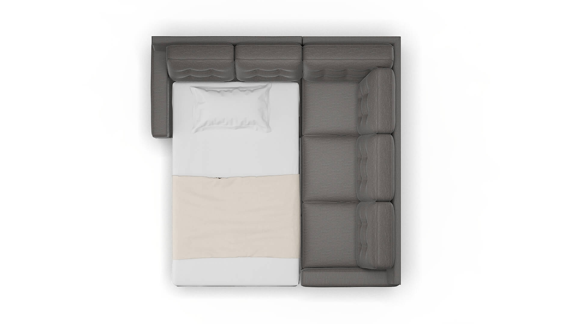 Alexandria Oscar Grey Sectional Sleeper Espresso legs 3