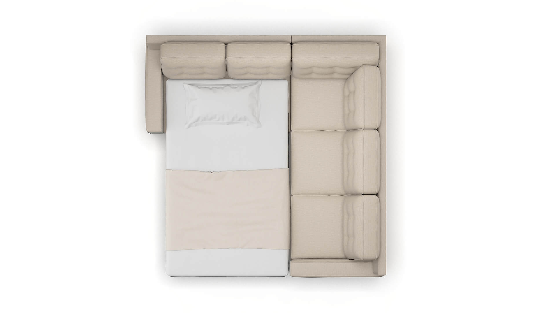 Alexandria Oscar Linen Sectional Sleeper Espresso legs 3