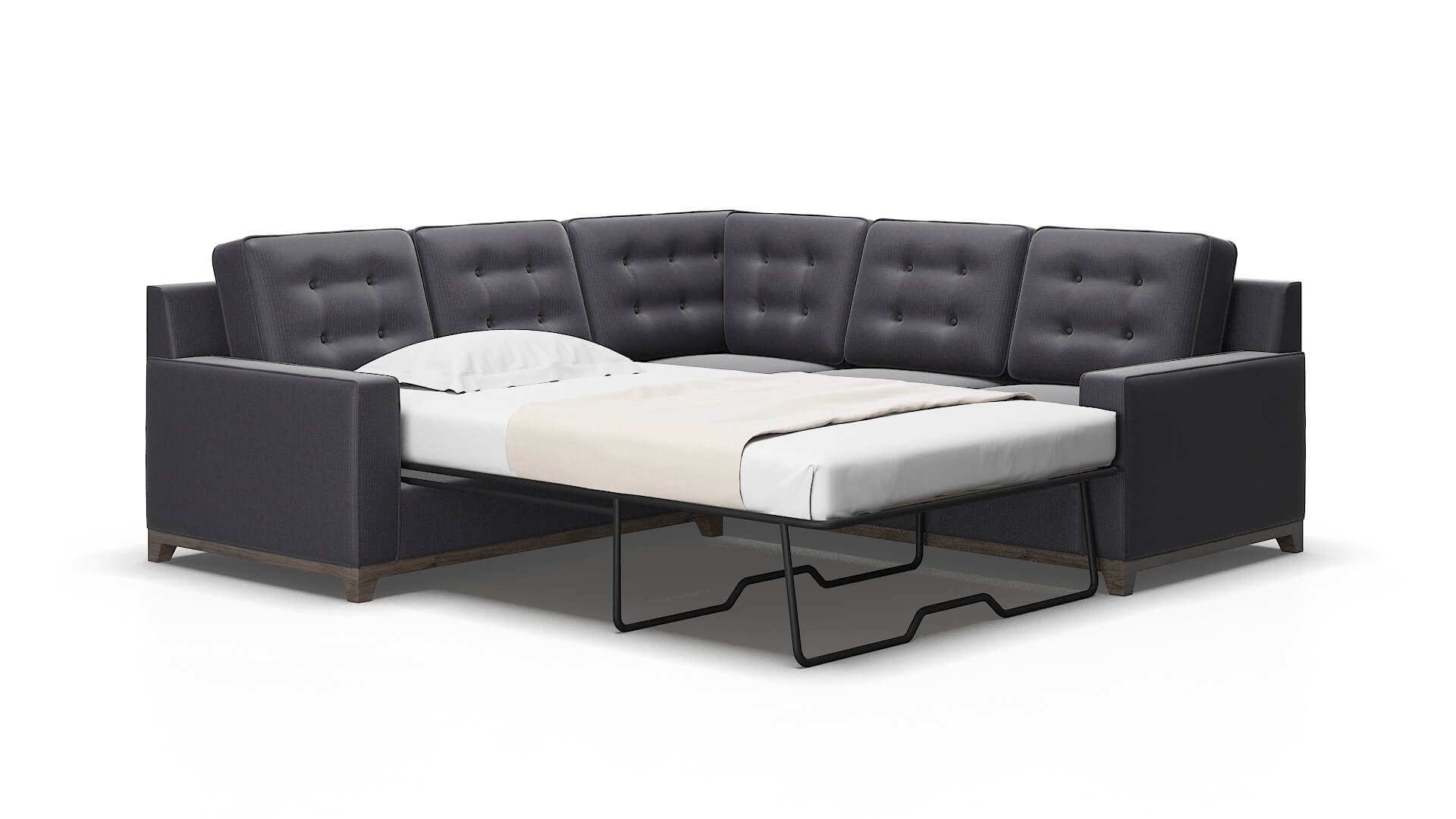 Alexandria Parker charcoal Sectional sleeper Espresso Legs  2