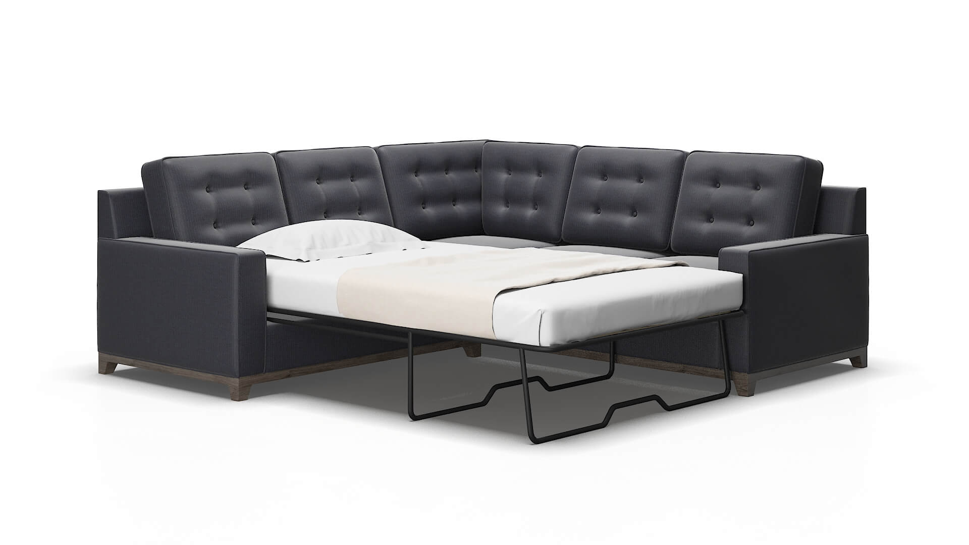 Alexandria Parker Midnight Sectional Sleeper Espresso legs 2
