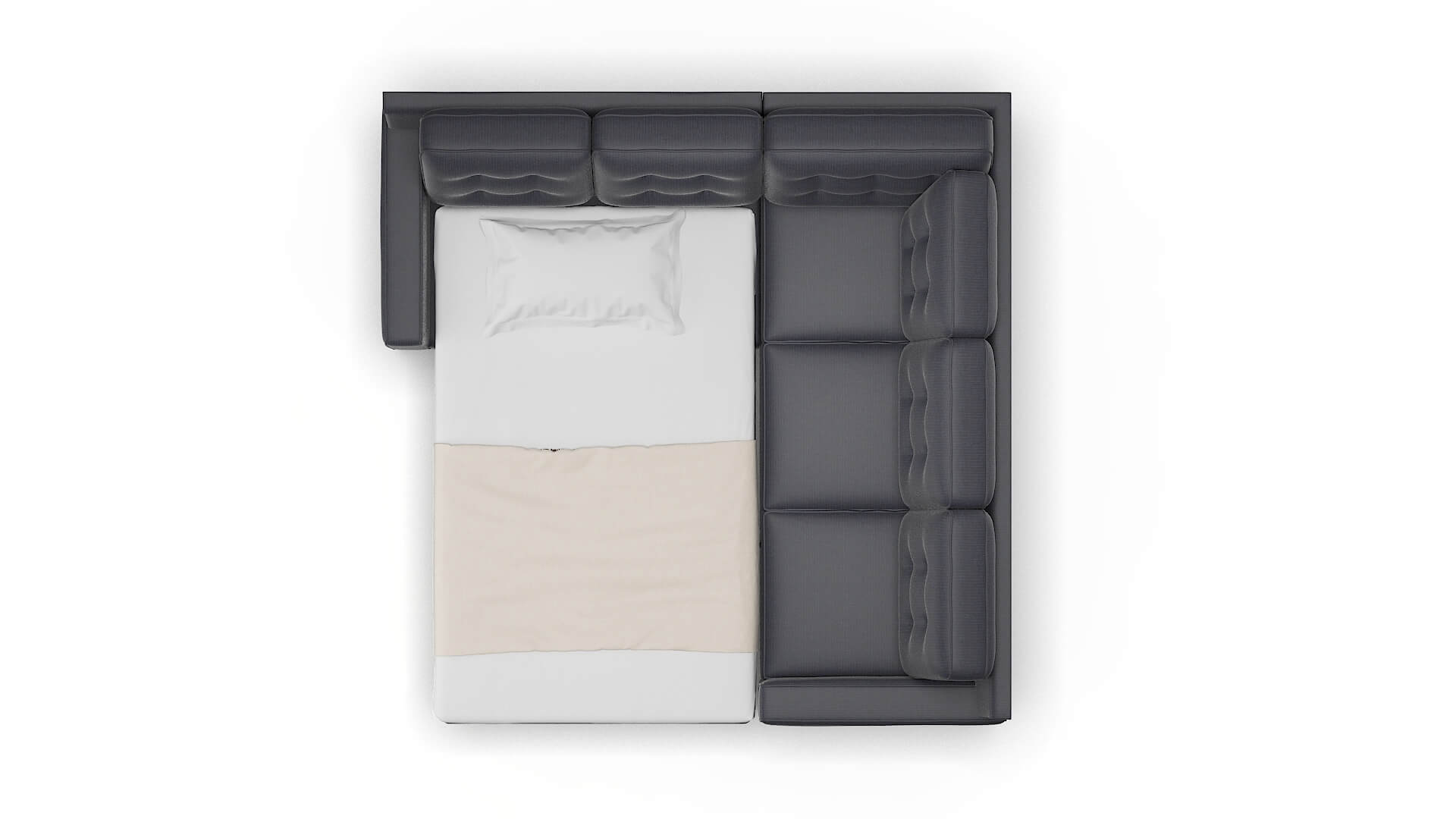 Alexandria Parker Midnight Sectional Sleeper Espresso legs 3