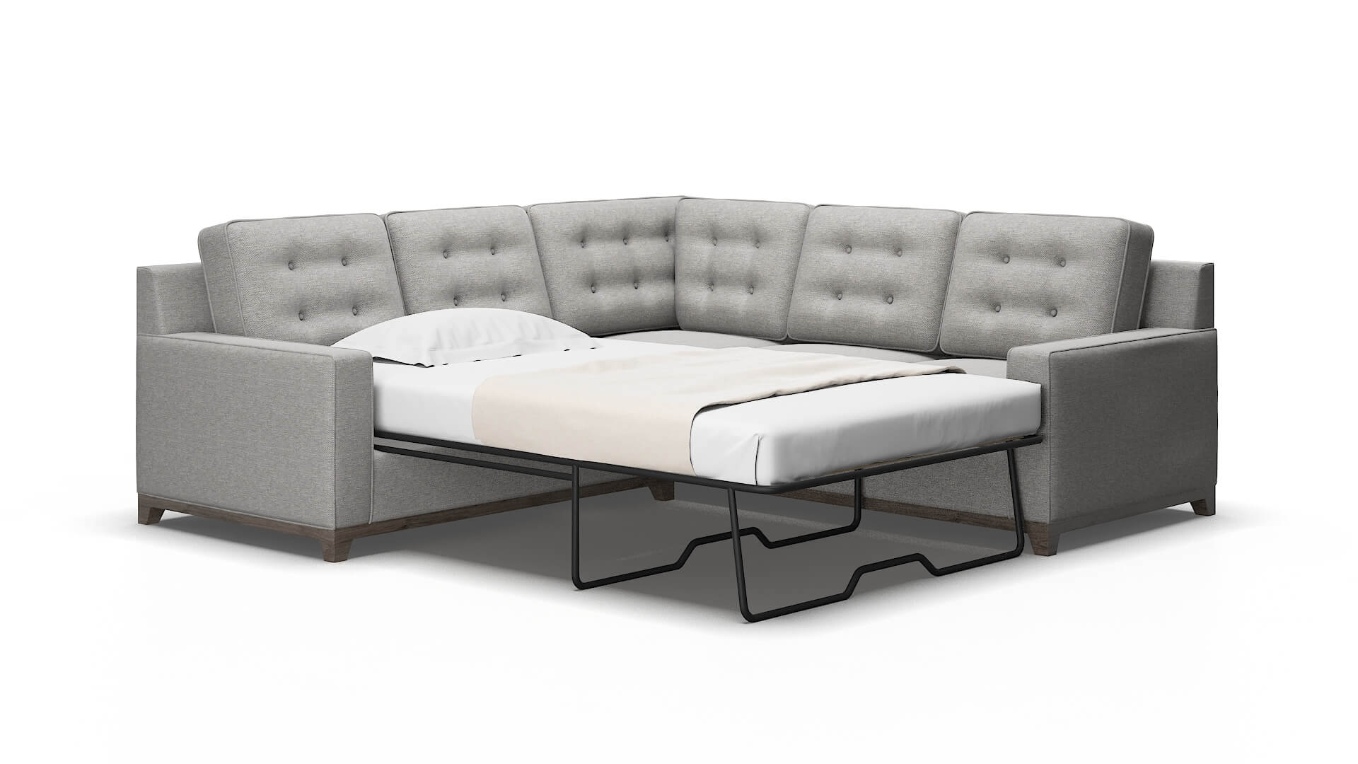 Alexandria Phoenix Smoke Sectional Sleeper Espresso legs 2