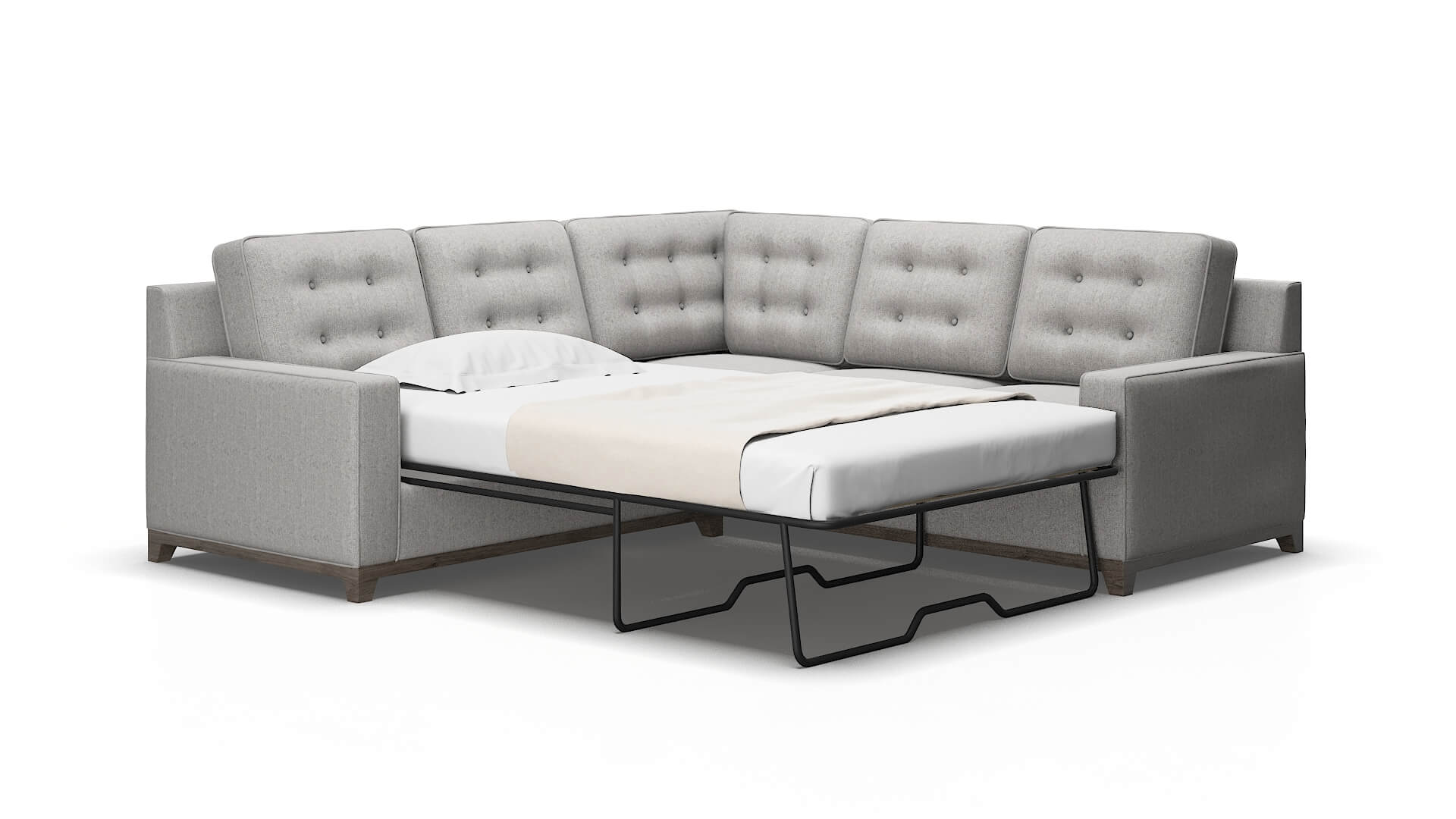Alexandria Prime Ash Sectional Sleeper Espresso legs 2