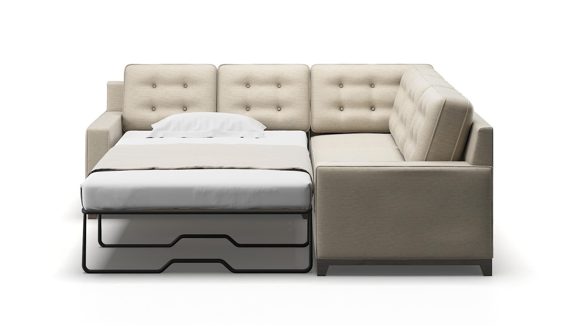 Alexandria Prime Dusk Sectional Sleeper Espresso legs 1