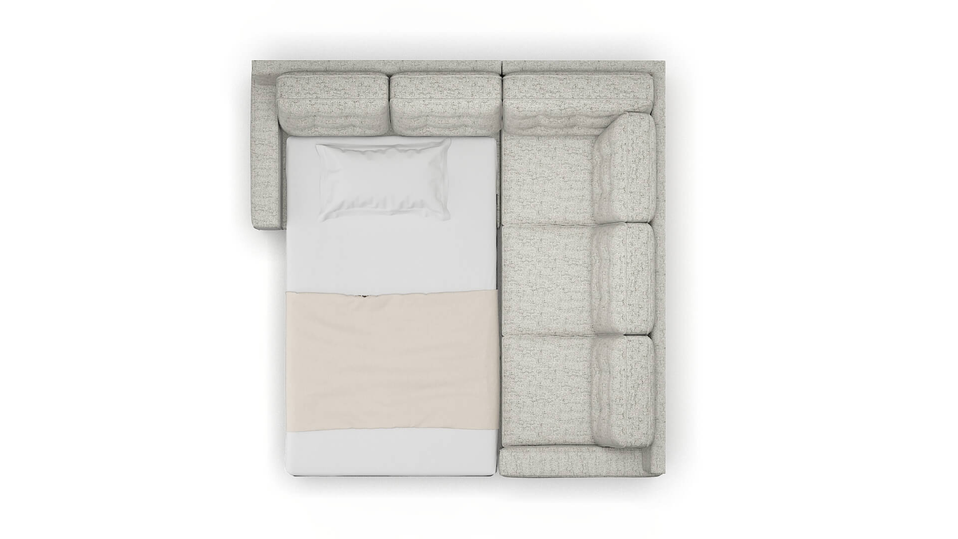 Alexandria Prime Gravel Sectional Sleeper Espresso legs 3