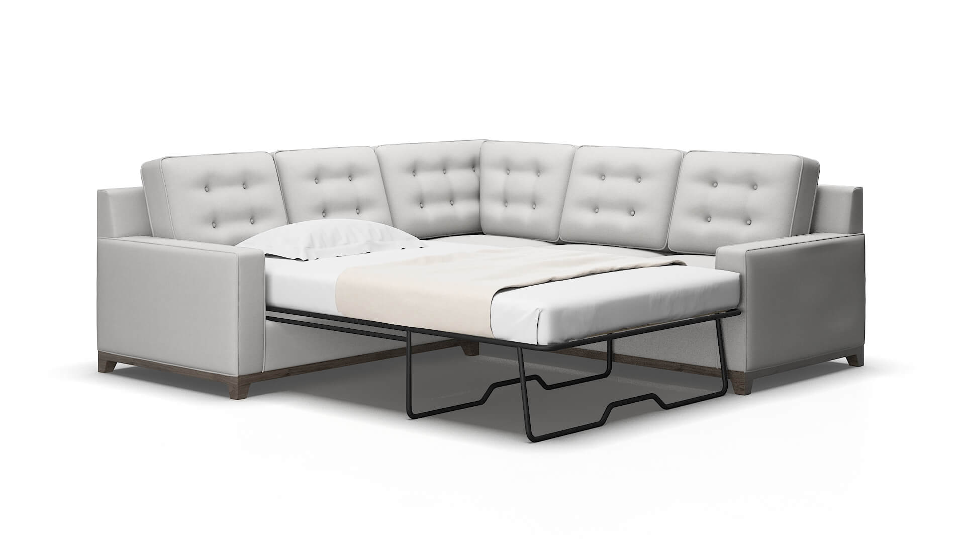 Alexandria Prisma Steam Sectional Sleeper Espresso legs 2