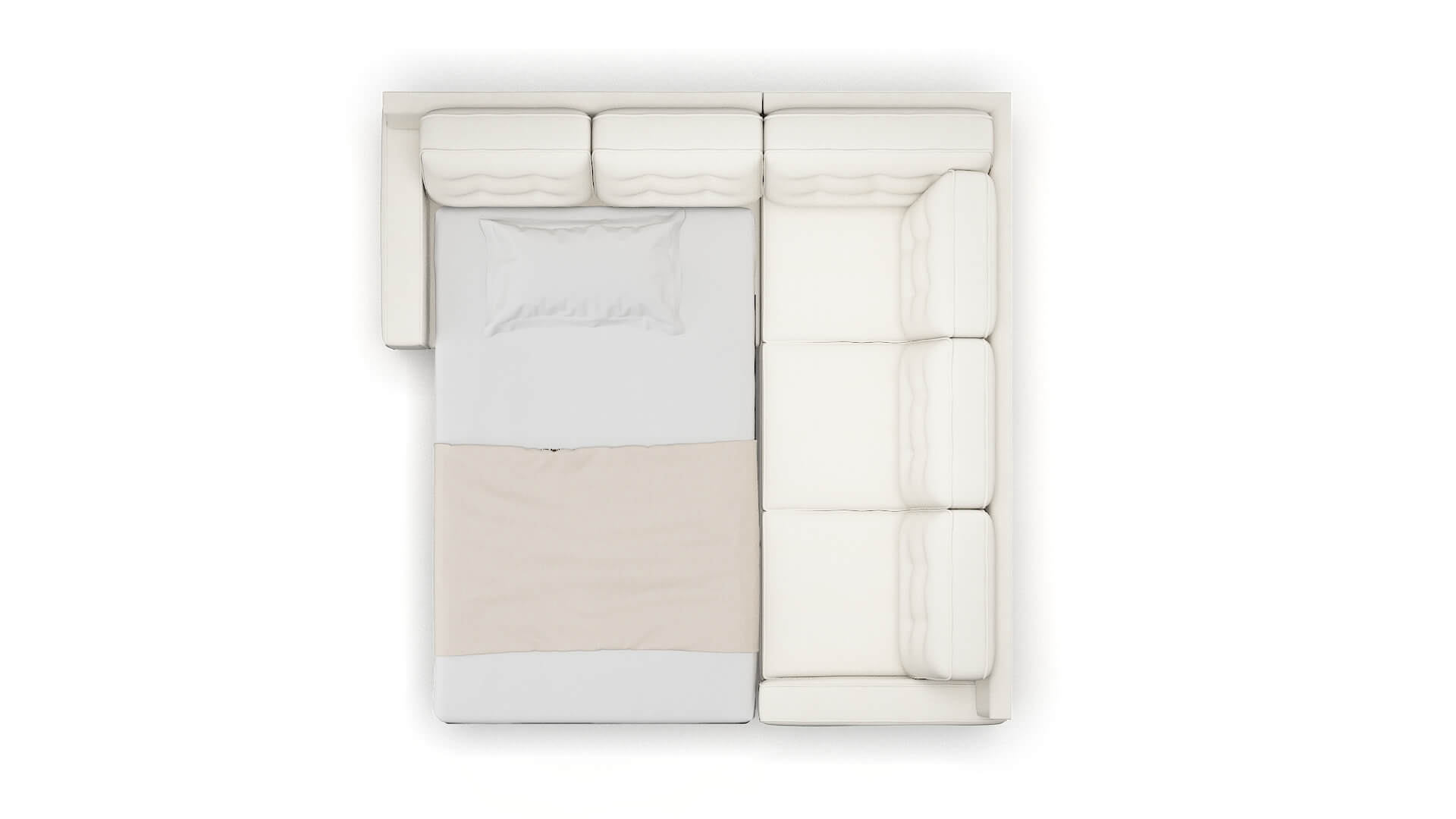 Alexandria R_prize Cream Sectional Sleeper Espresso legs 3