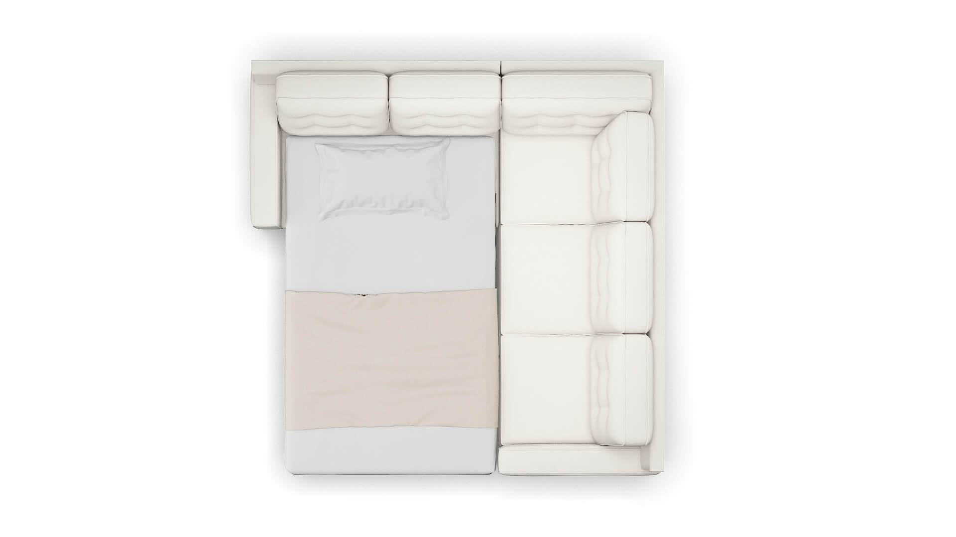 Alexandria Redondo Pearl Sectional Sleeper Espresso legs 3