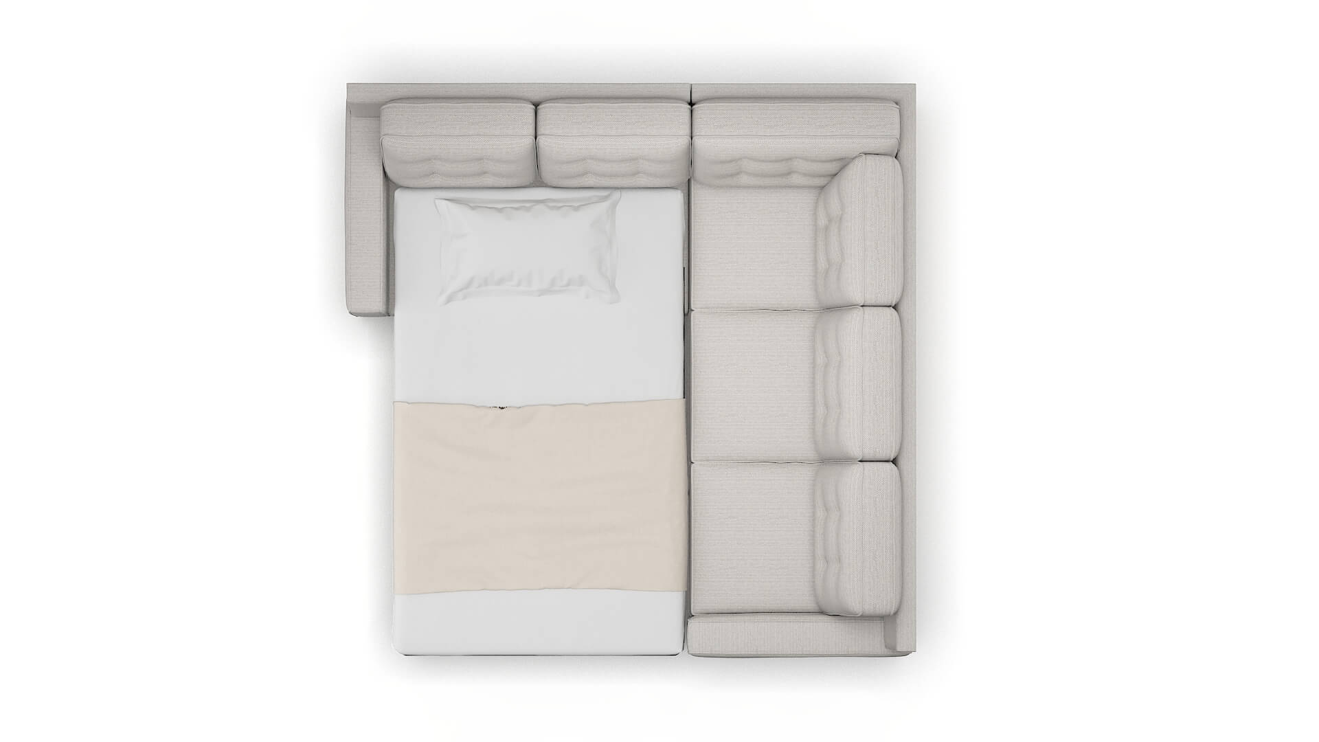 Alexandria Redondo Stone Sectional Sleeper Espresso legs 3