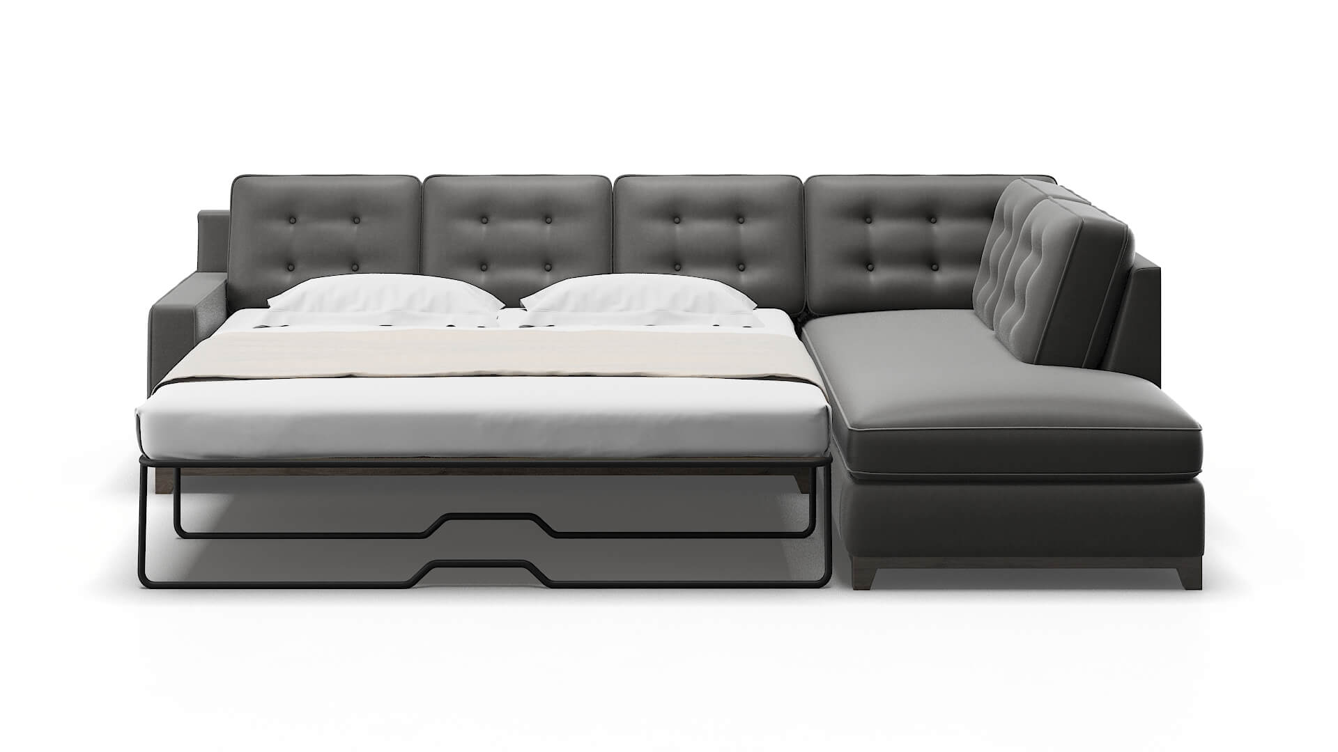 Alexandria Rocket Charcoal Panel Sleeper Espresso legs 1