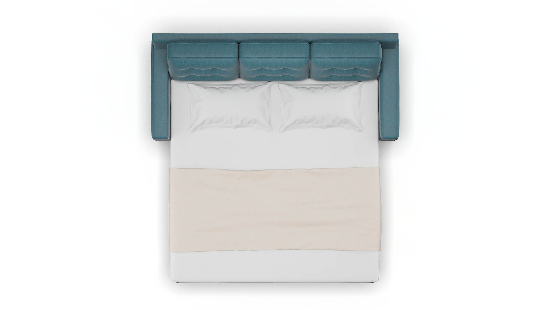 Alexandria Royale Electric_blue Sofa Sleeper Espresso legs 3