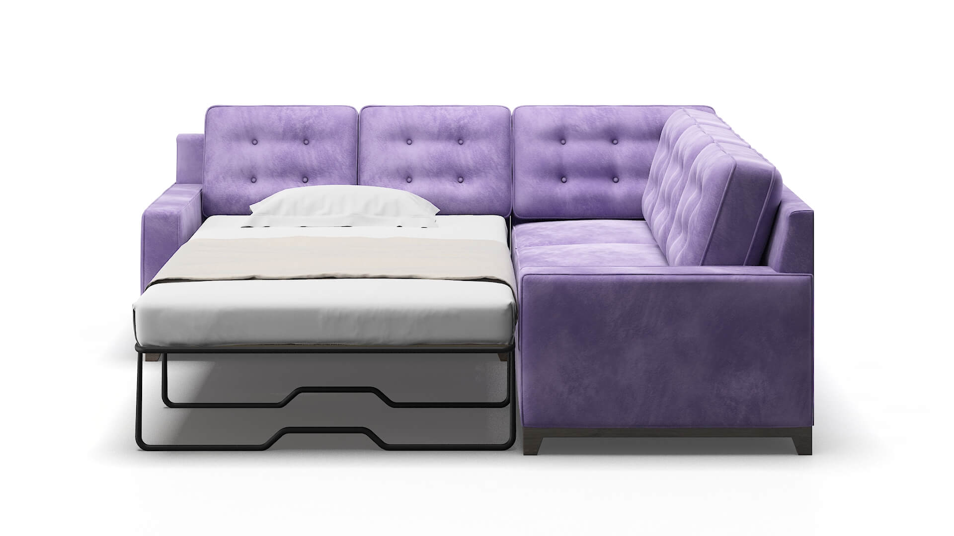 Alexandria Royale Lavender Sectional Sleeper Espresso legs 1
