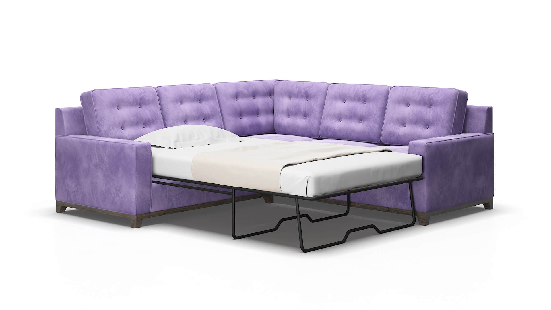 Alexandria Royale lavender Sectional sleeper Espresso Legs  2
