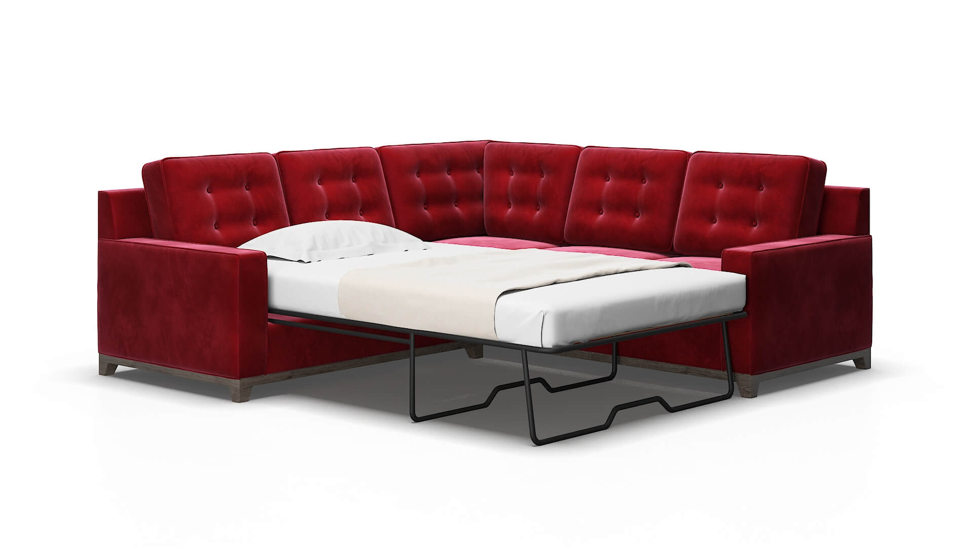Alexandria Royale ruby Sectional sleeper Espresso Legs  2