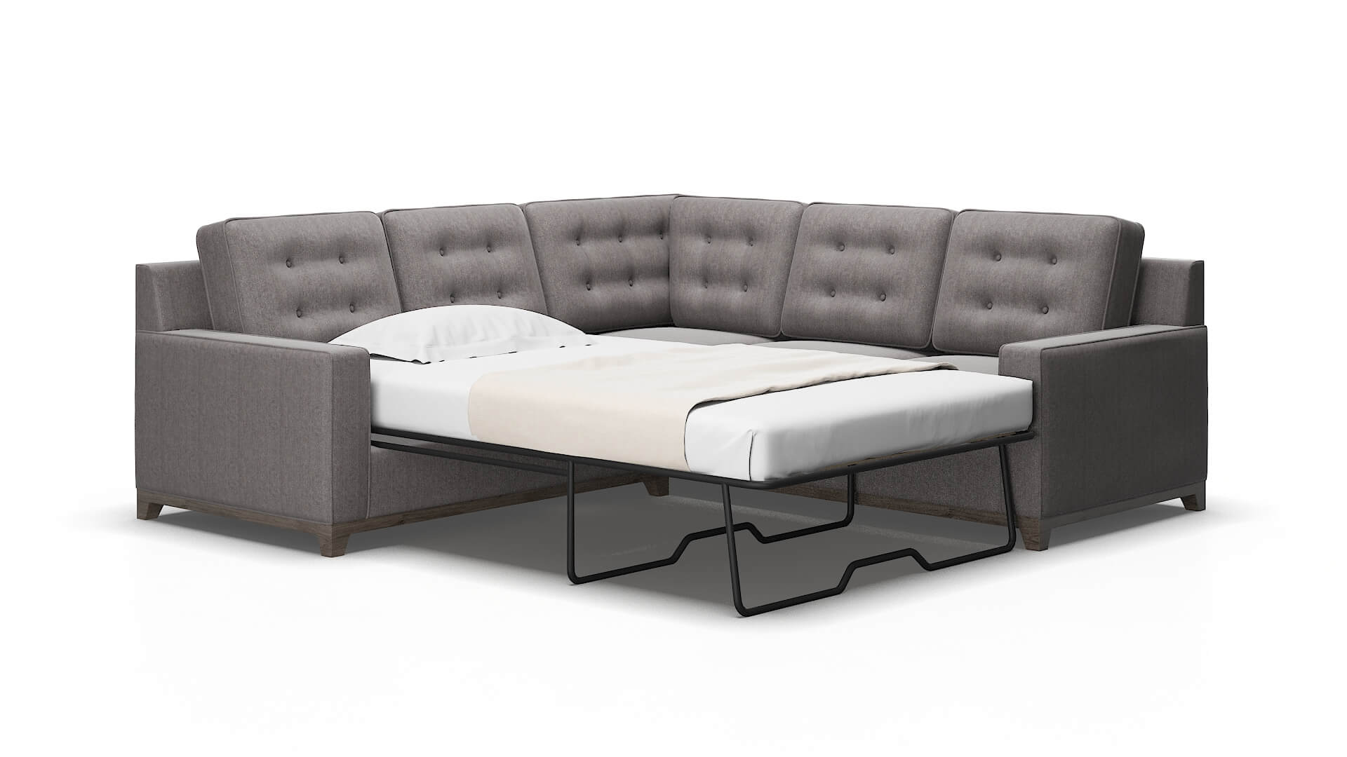 Alexandria Sasha granite Sectional sleeper Espresso Legs  2