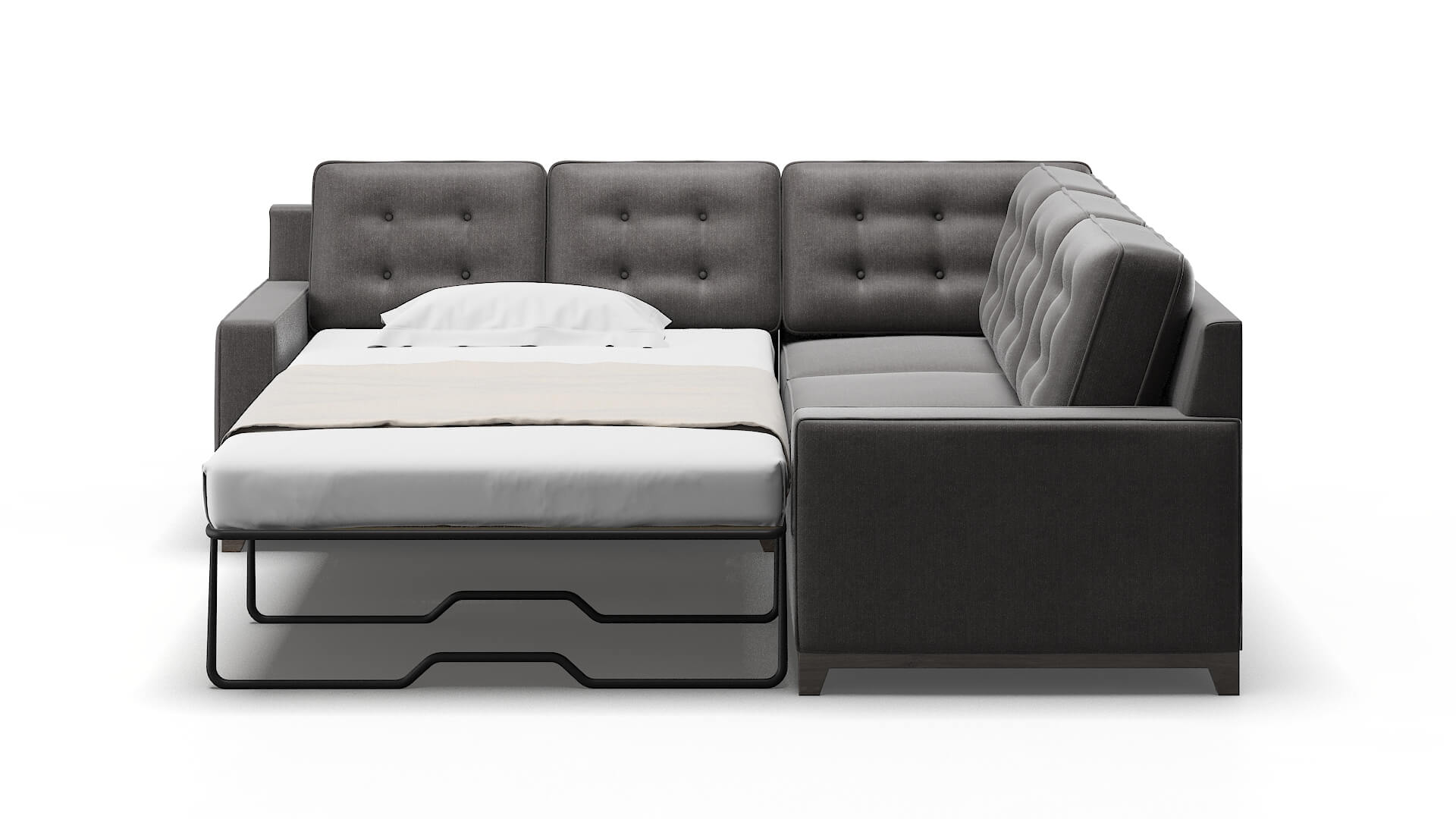 Alexandria Sasha Grey Sectional Sleeper Espresso legs 1
