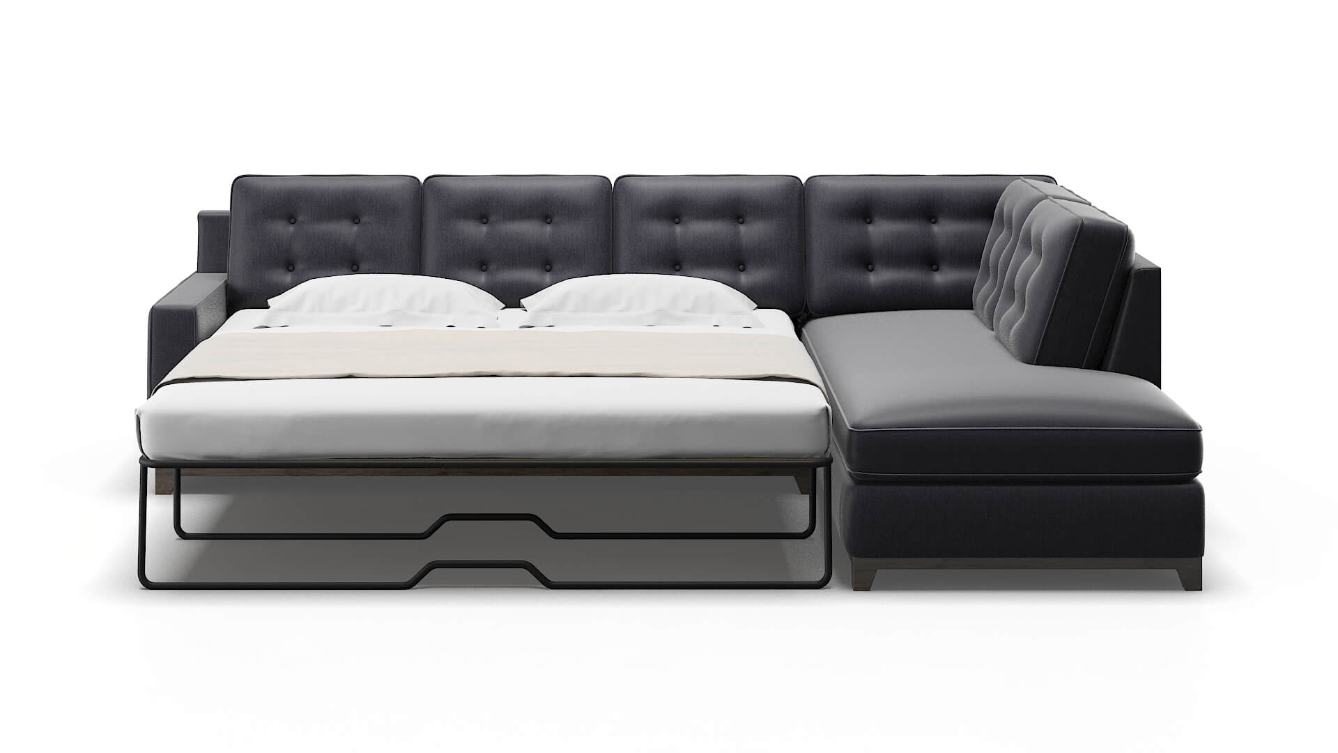 Alexandria Sasha Navy Panel Sleeper Espresso legs 1