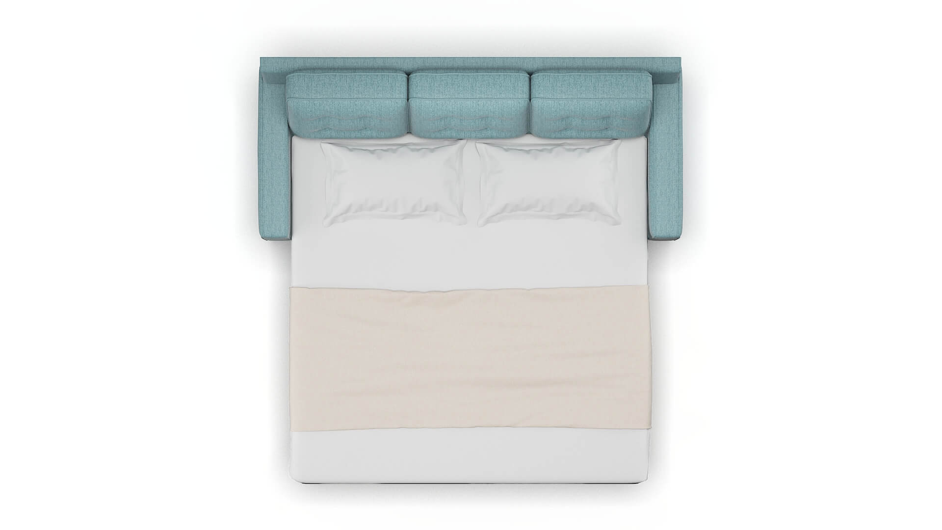 Alexandria Sasha Teal Sofa Sleeper Espresso legs 3