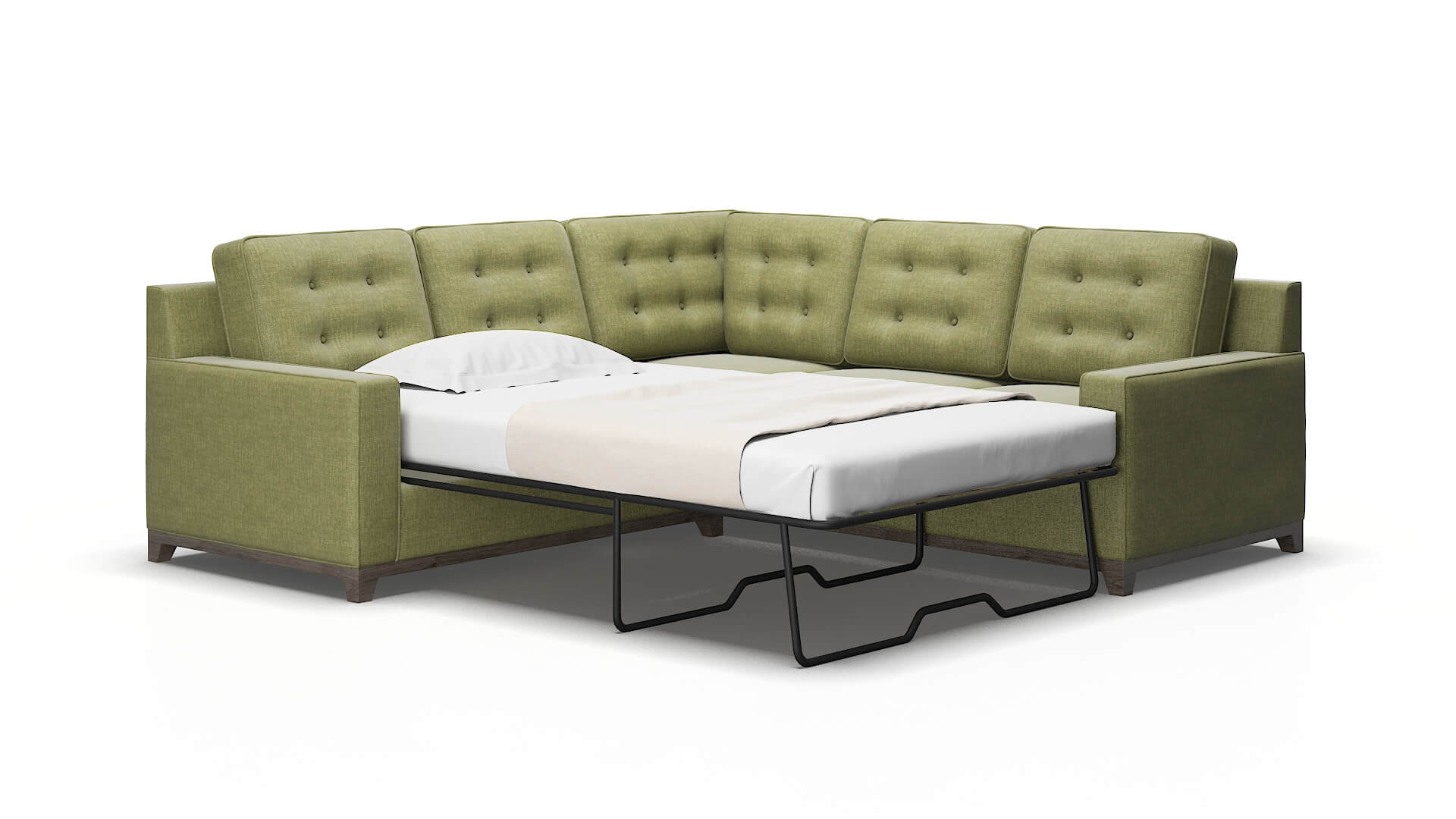 Alexandria Simplex Sour_apple Sectional Sleeper Espresso legs 2