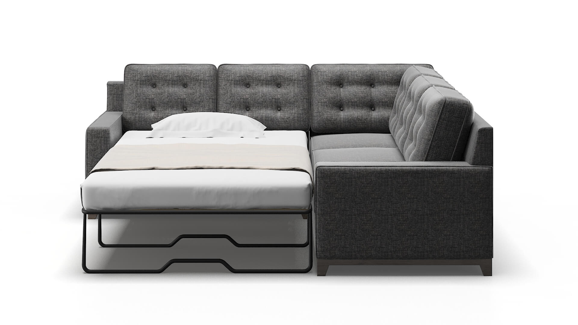 Alexandria Sosoftness 51 Sectional Sleeper Espresso legs 1