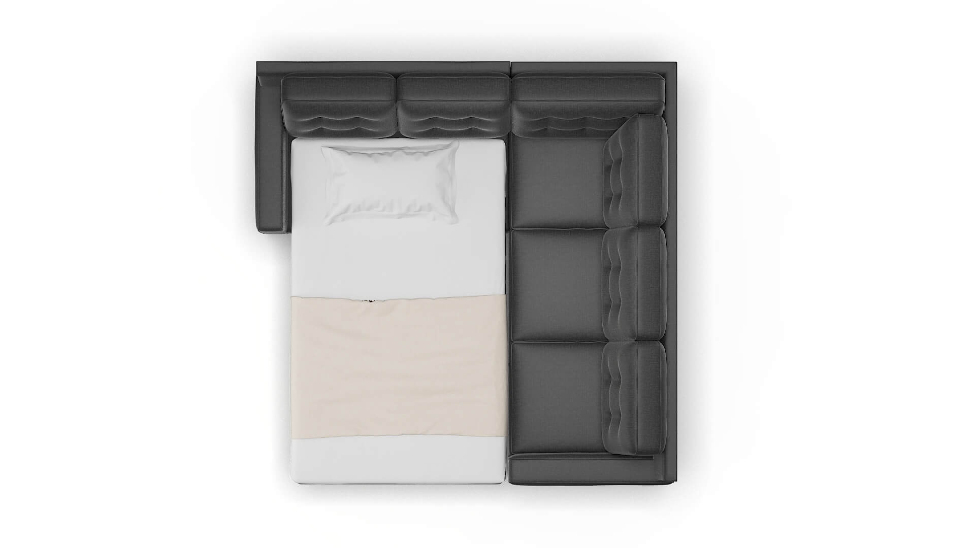 Alexandria Sosoftness 54 Sectional Sleeper Espresso legs 3