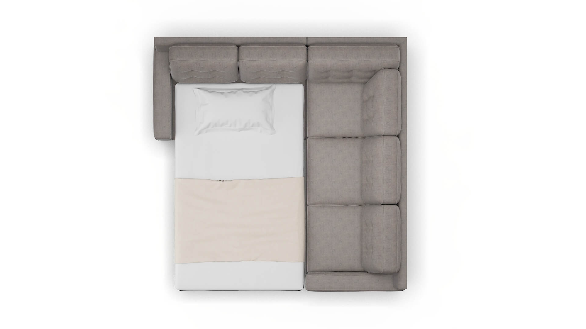 Alexandria Suave Slate Sectional Sleeper Espresso legs 3