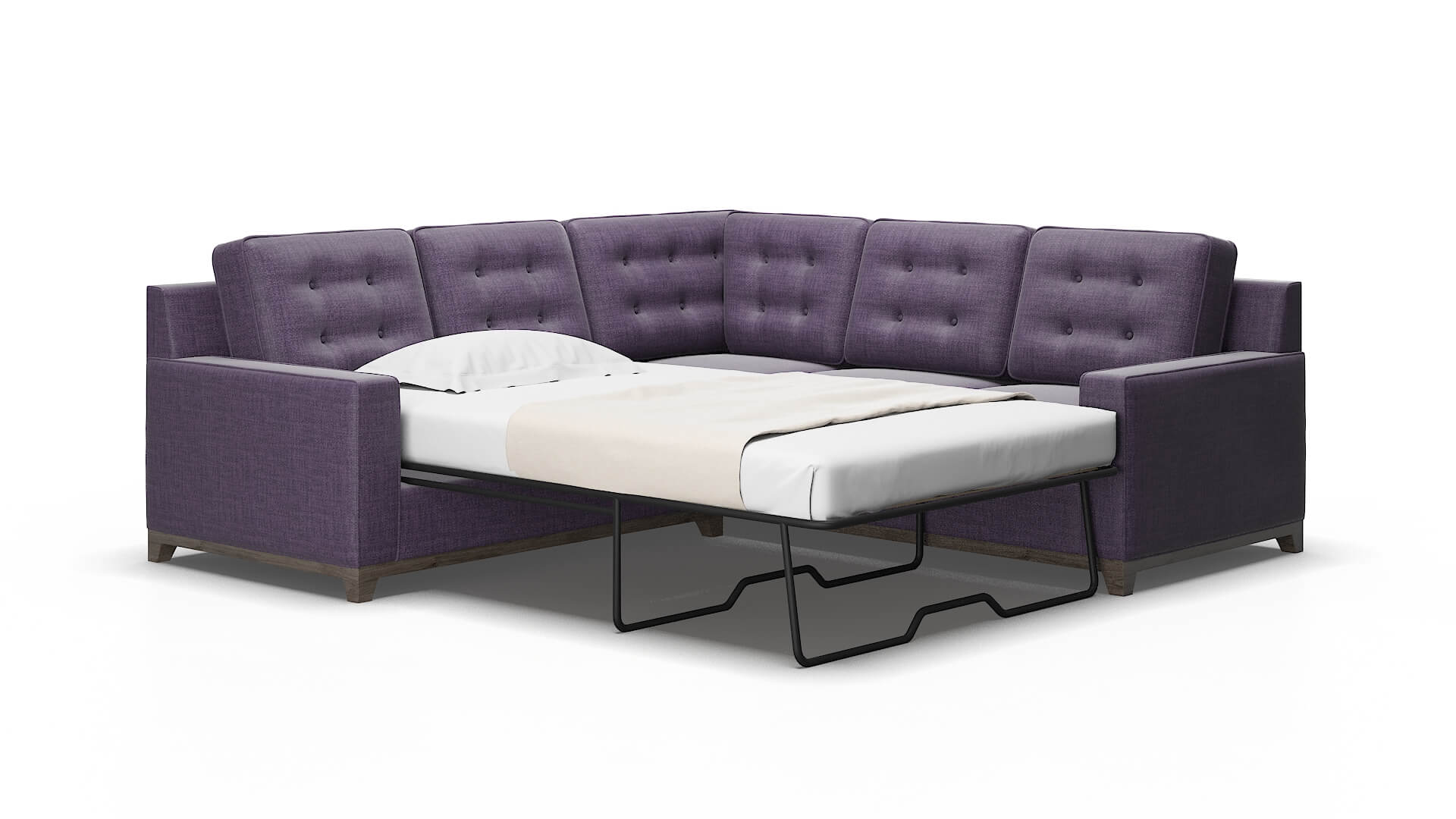Alexandria Tess blackberry Sectional sleeper Espresso Legs  2