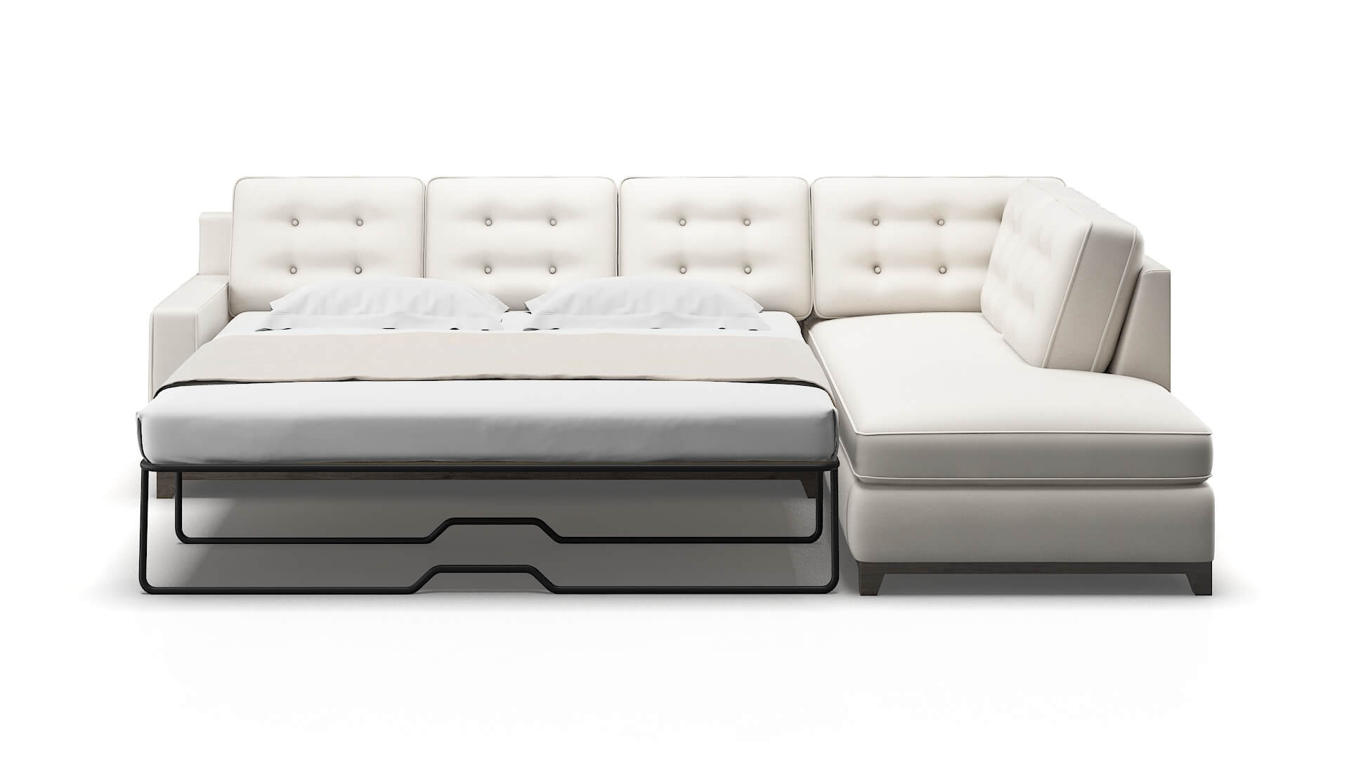 Alexandria Venice Eggshell Panel Sleeper Espresso legs 1