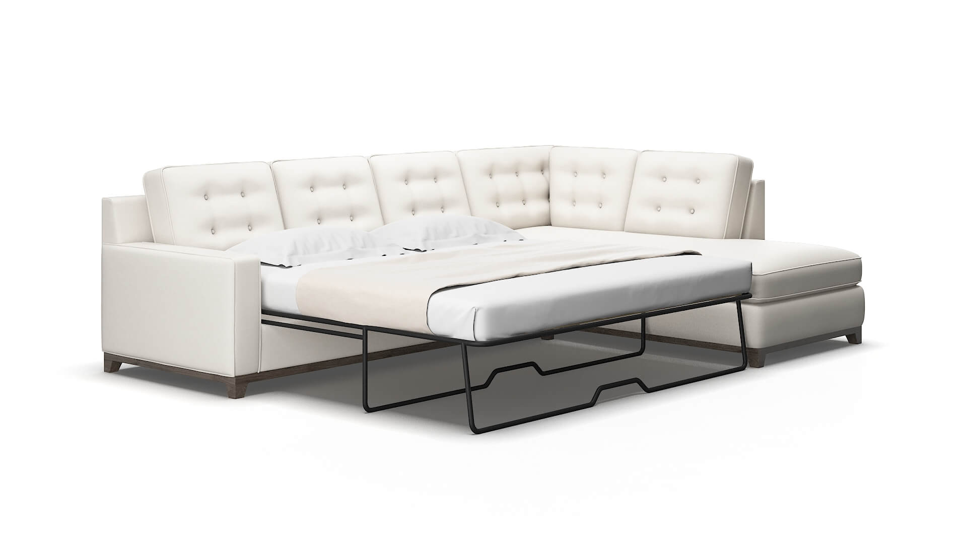 Alexandria Venice eggshell Panel sleeper Espresso Legs  2