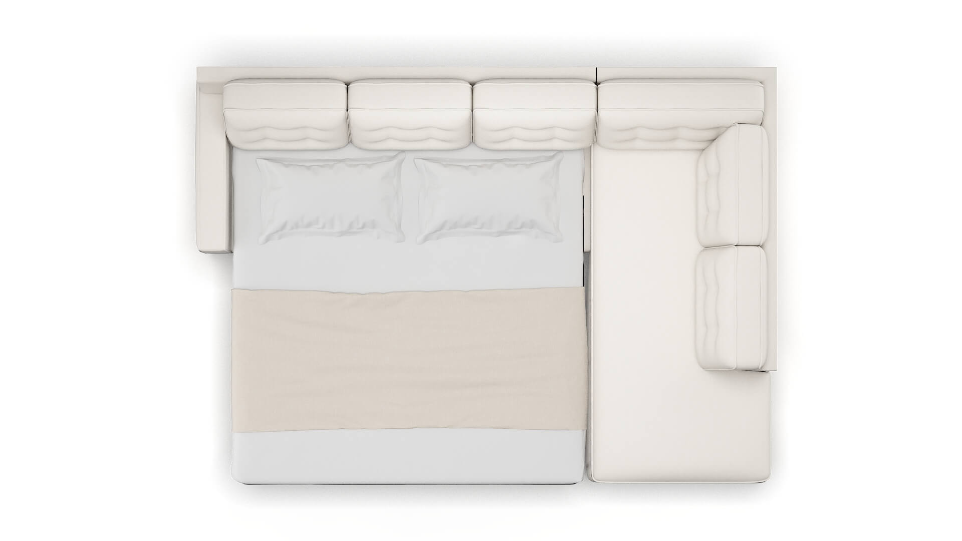 Alexandria Venice Eggshell Panel Sleeper Espresso legs 3