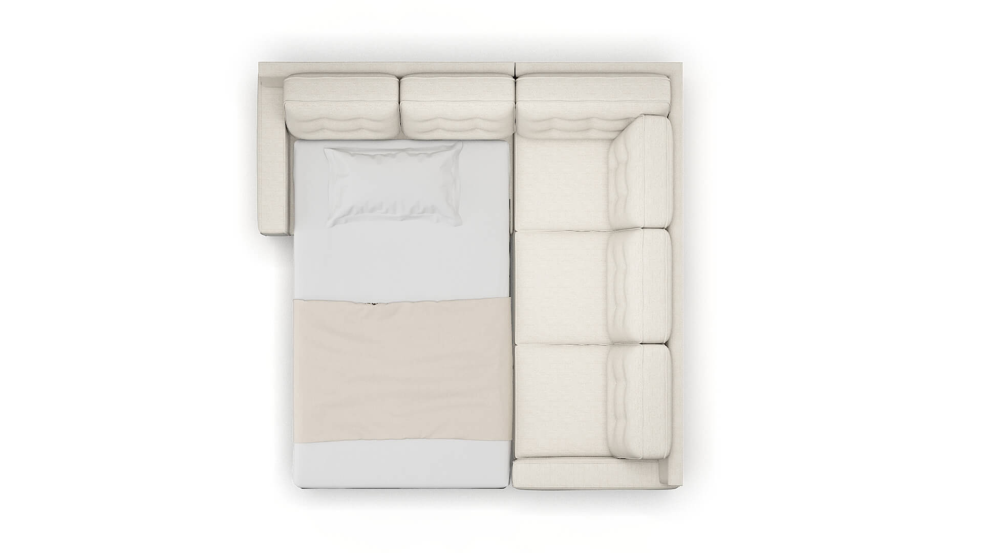 Alexandria Venus Cream Sectional Sleeper Espresso legs 3