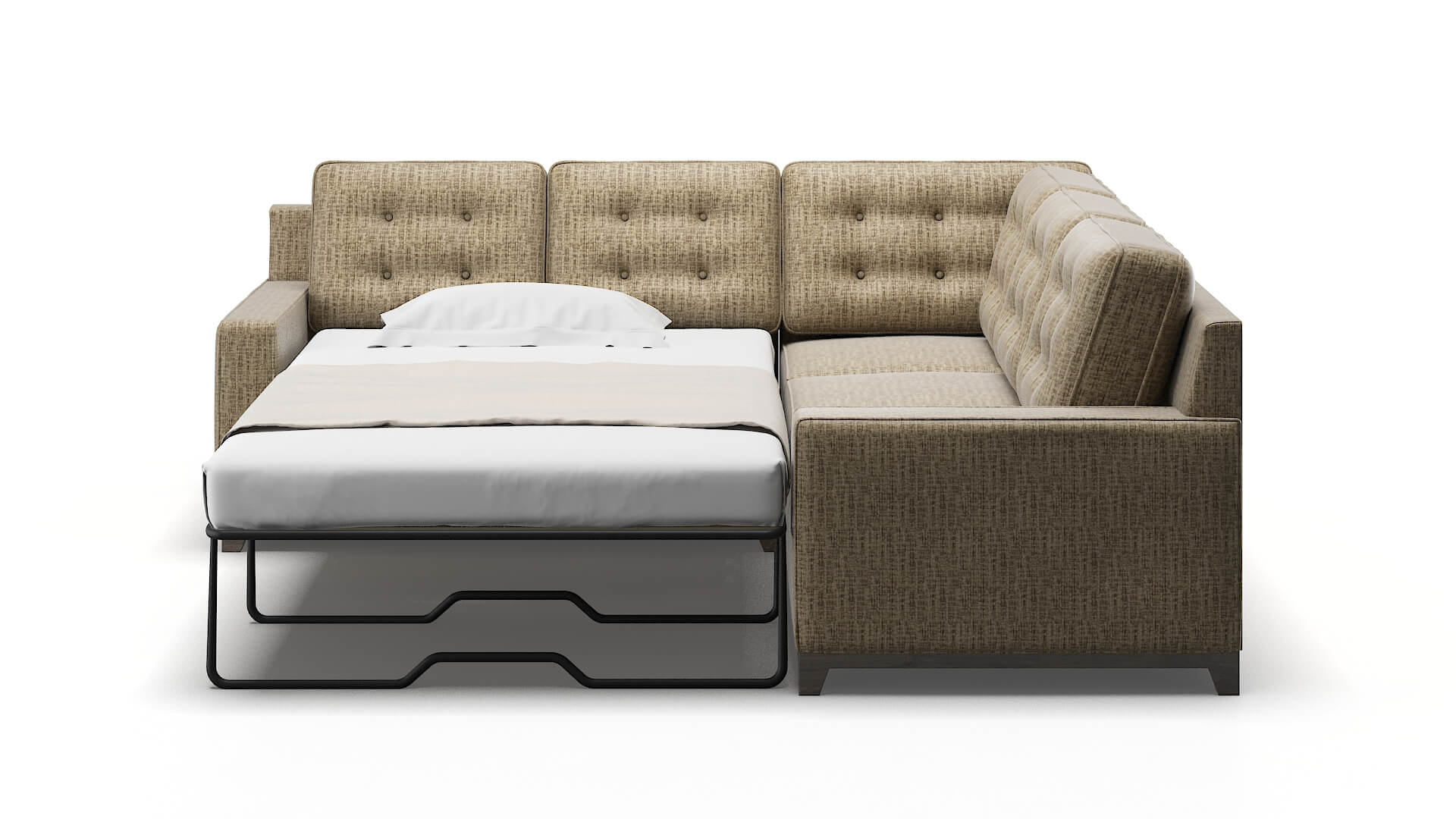 Alexandria Venus Mocha Sectional Sleeper Espresso legs 1