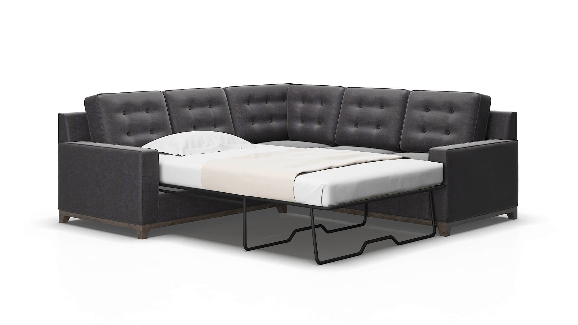 Alexandria Venus Onyx Sectional Sleeper Espresso legs 2