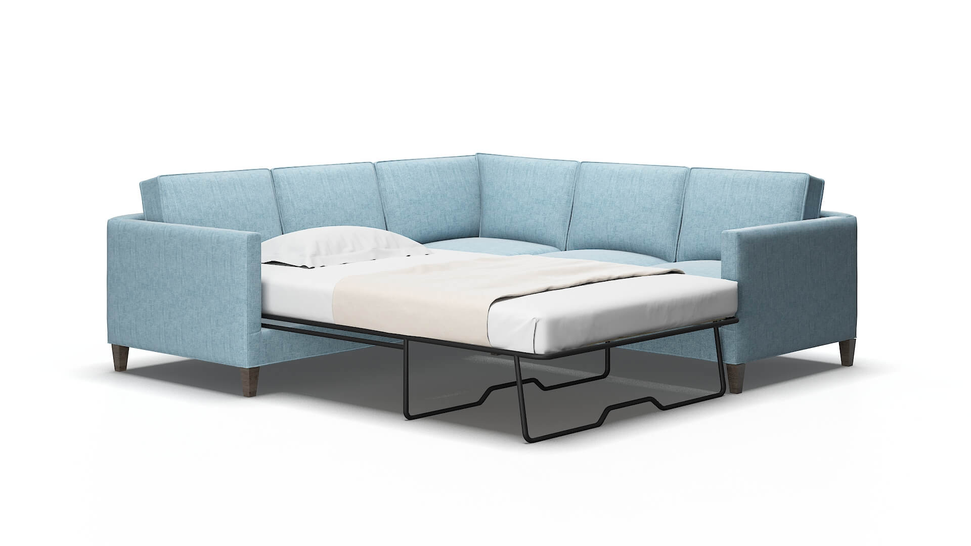 Alps Atlas turquoise Sectional sleeper Espresso Legs  2