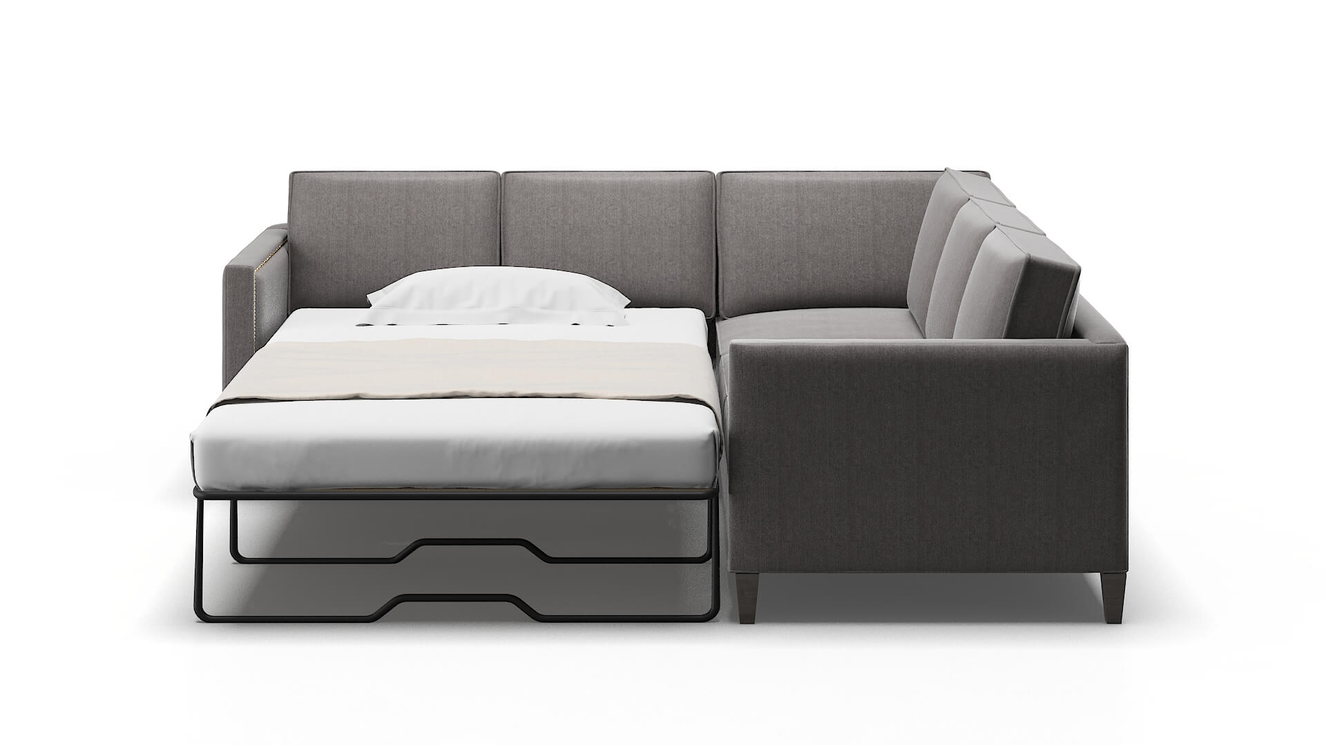 Alps Atlas_plz Silver Sectional Sleeper Espresso legs 1