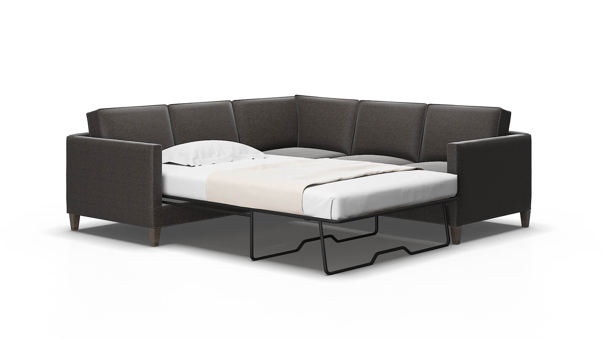 Alps Avenger denim Sectional sleeper Espresso Legs  2