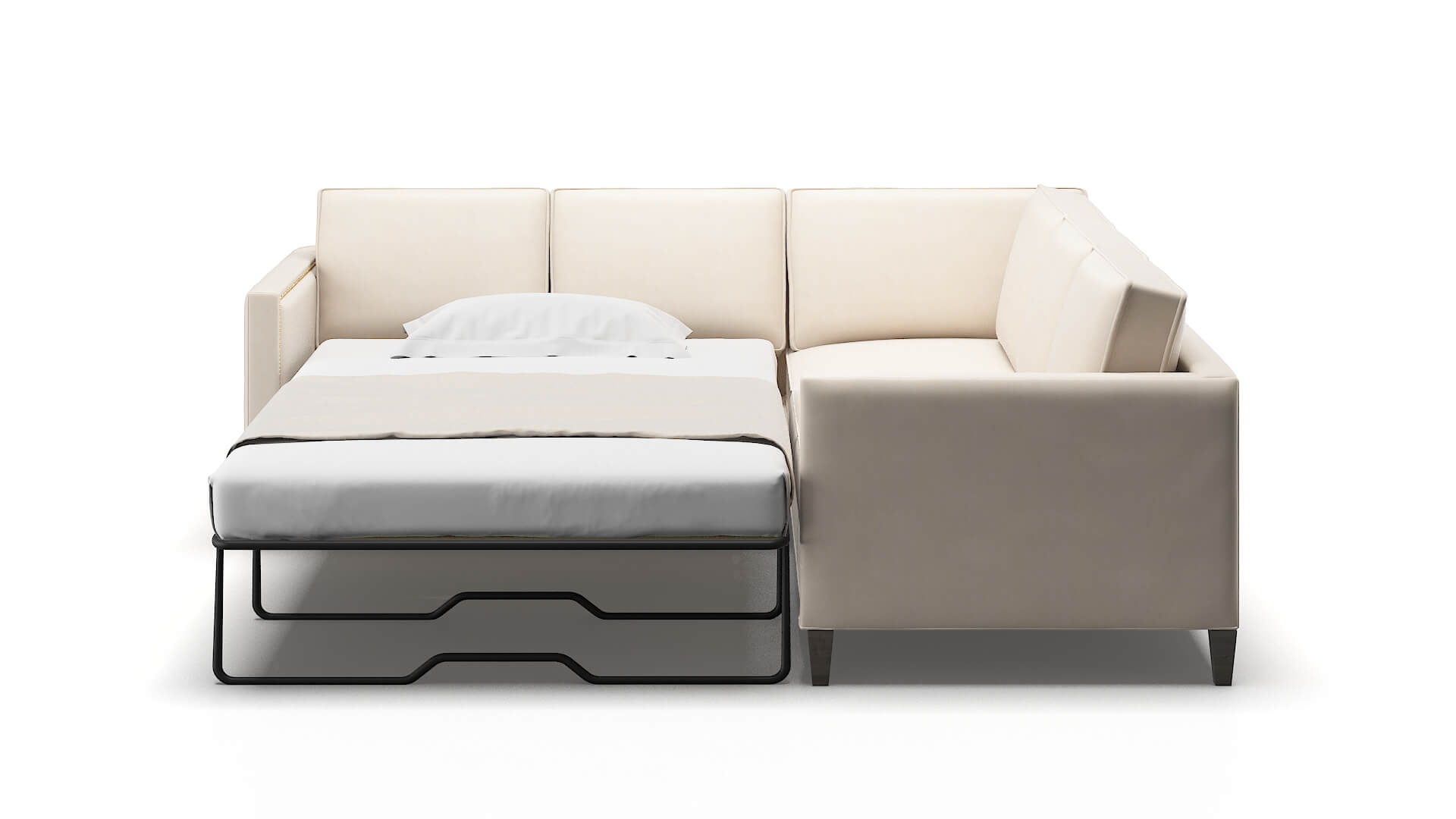 Alps Bella Buckwheat Sectional Sleeper Espresso legs 1