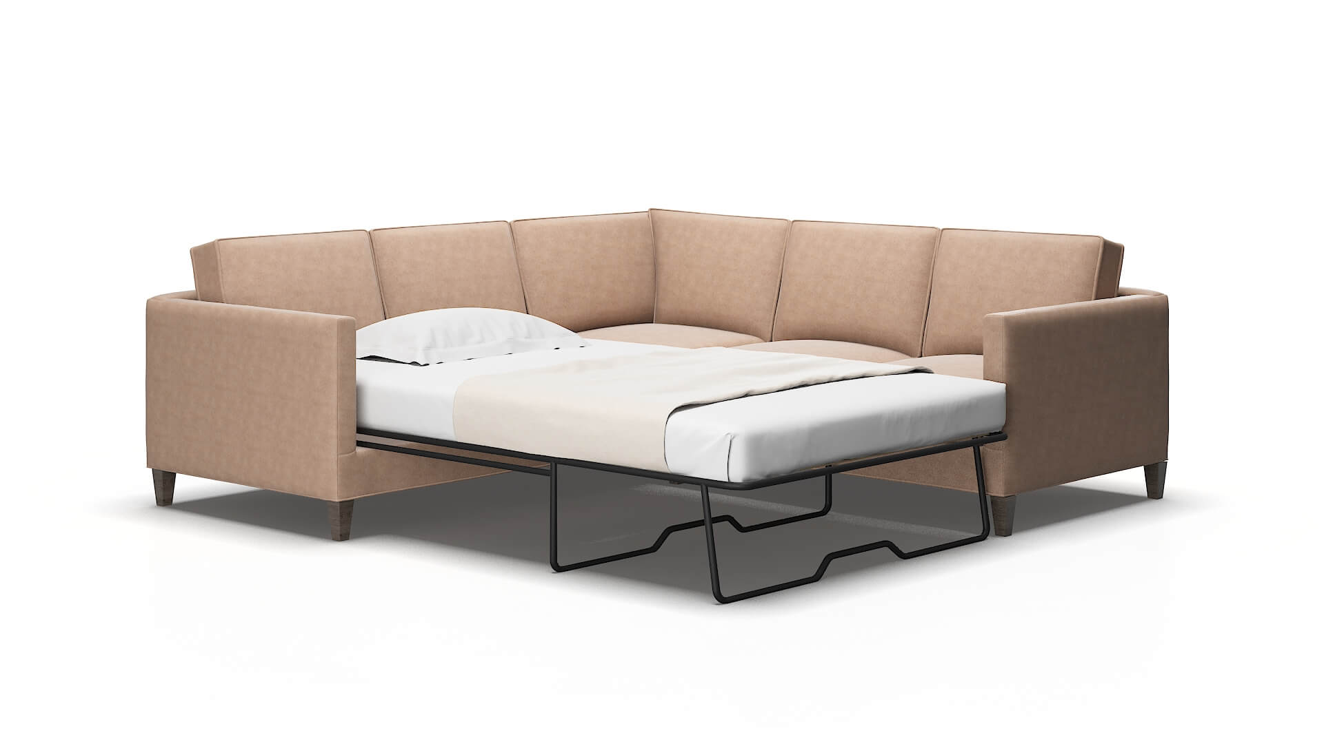 Alps Bella cocoa Sectional sleeper Espresso Legs  2