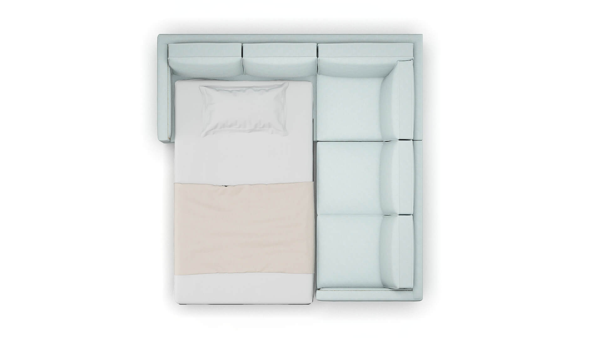 Alps Bella Skylight Sectional Sleeper Espresso legs 3