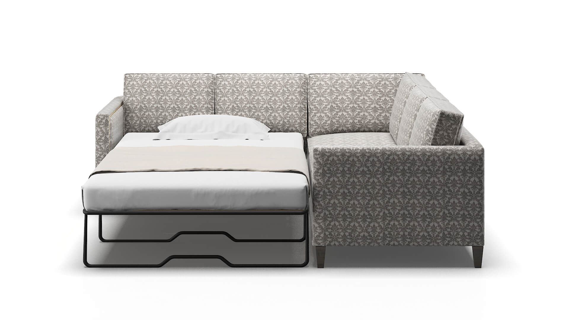 Alps Bergamo Dove Sectional Sleeper Espresso legs 1