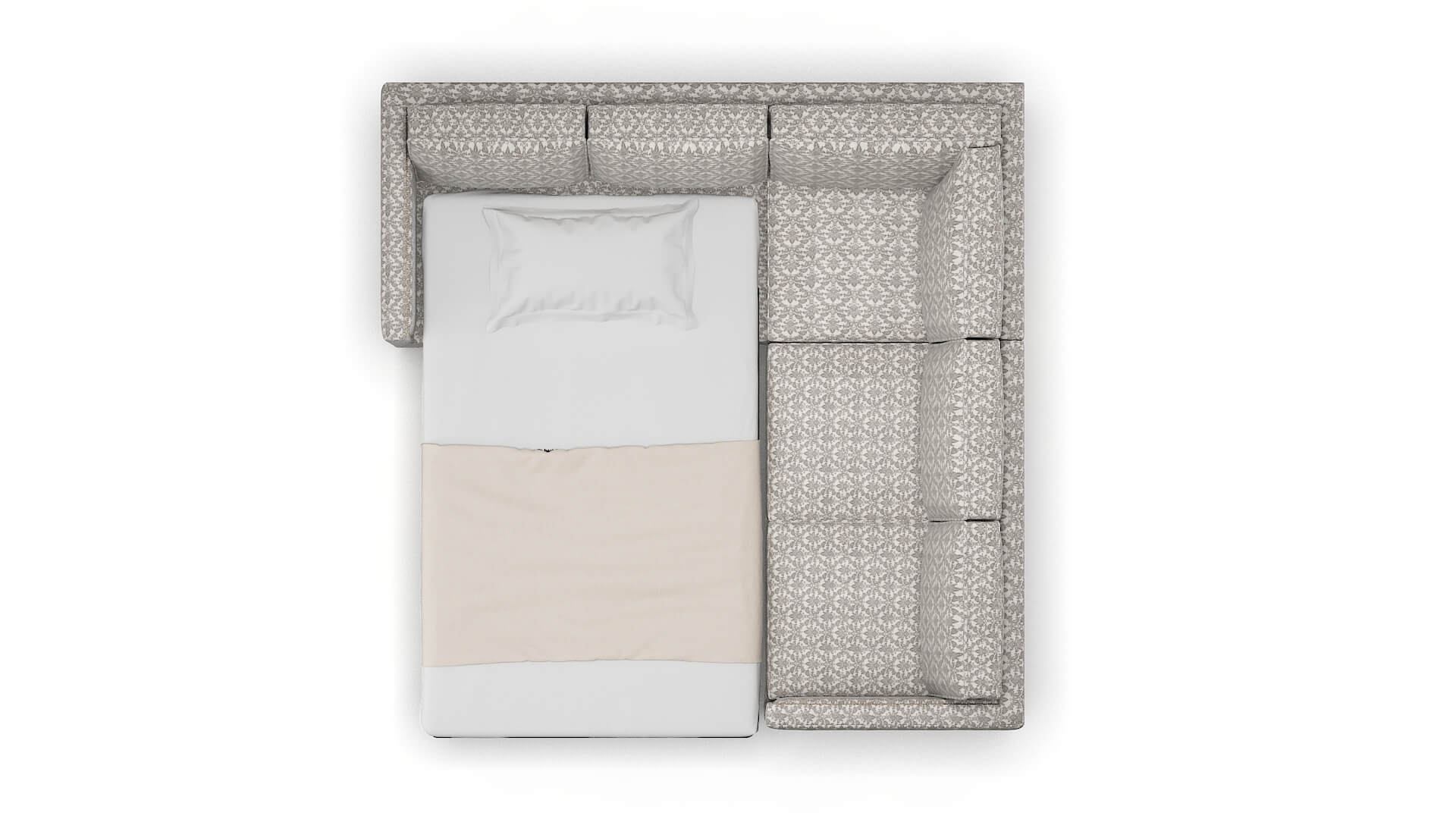 Alps Bergamo Dove Sectional Sleeper Espresso legs 3