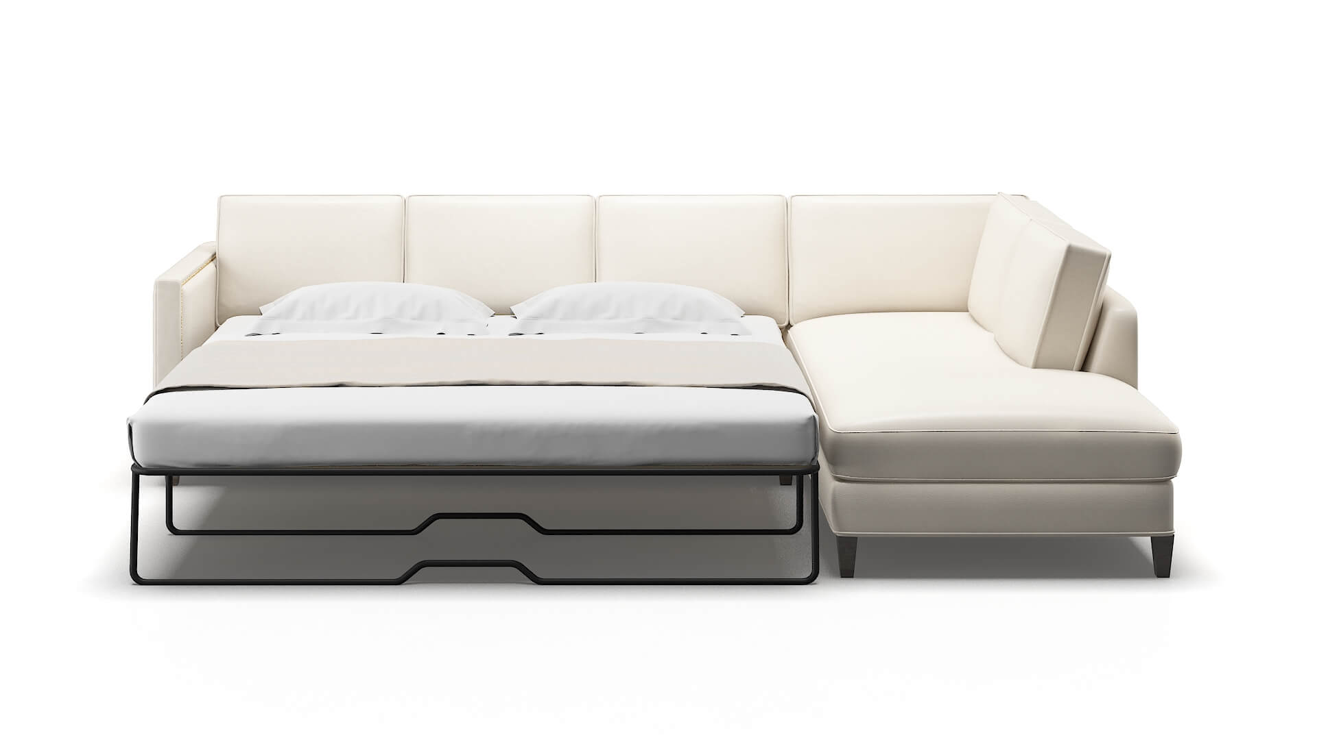 Alps Blanche Milky Panel Sleeper Espresso legs 1