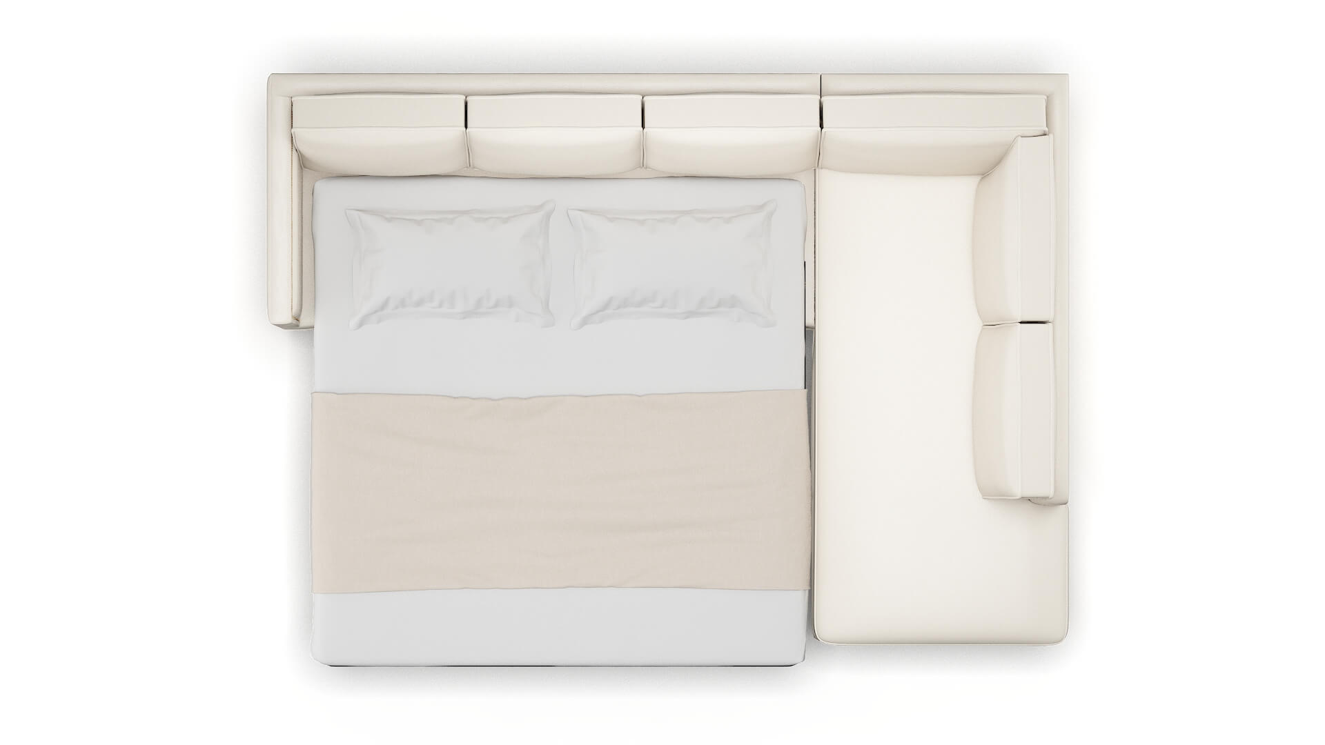 Alps Blanche Milky Panel Sleeper Espresso legs 3