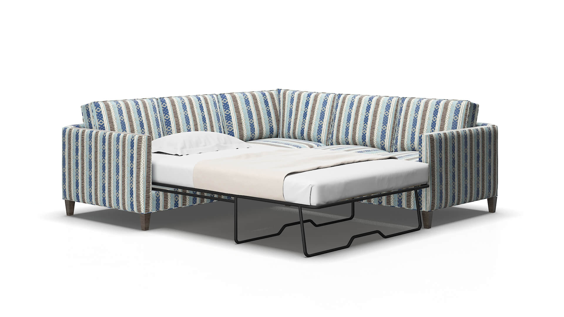 Alps Bodhi indigo Sectional sleeper Espresso Legs  2