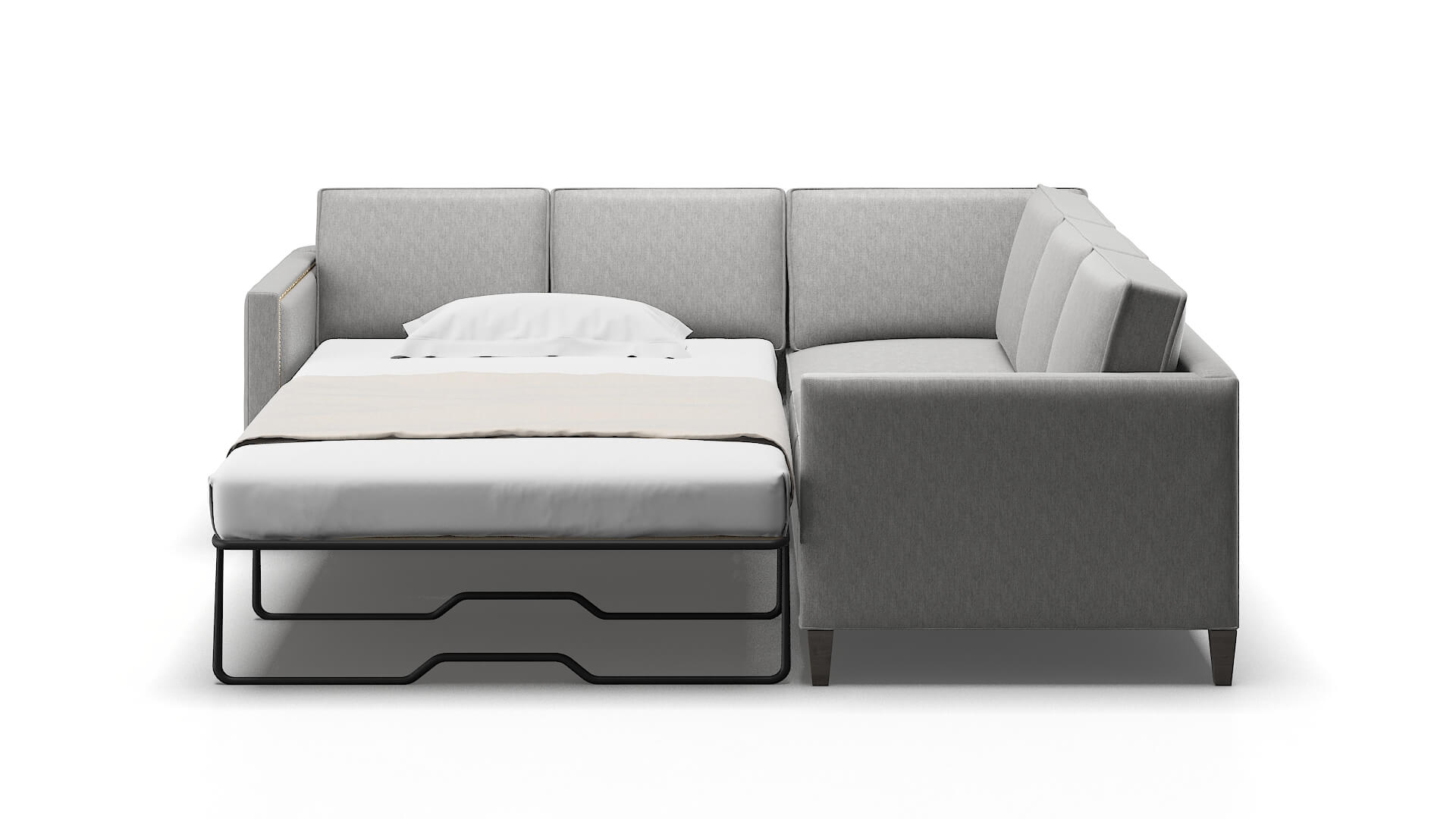 Alps Bungalow Graphite Sectional Sleeper Espresso legs 1