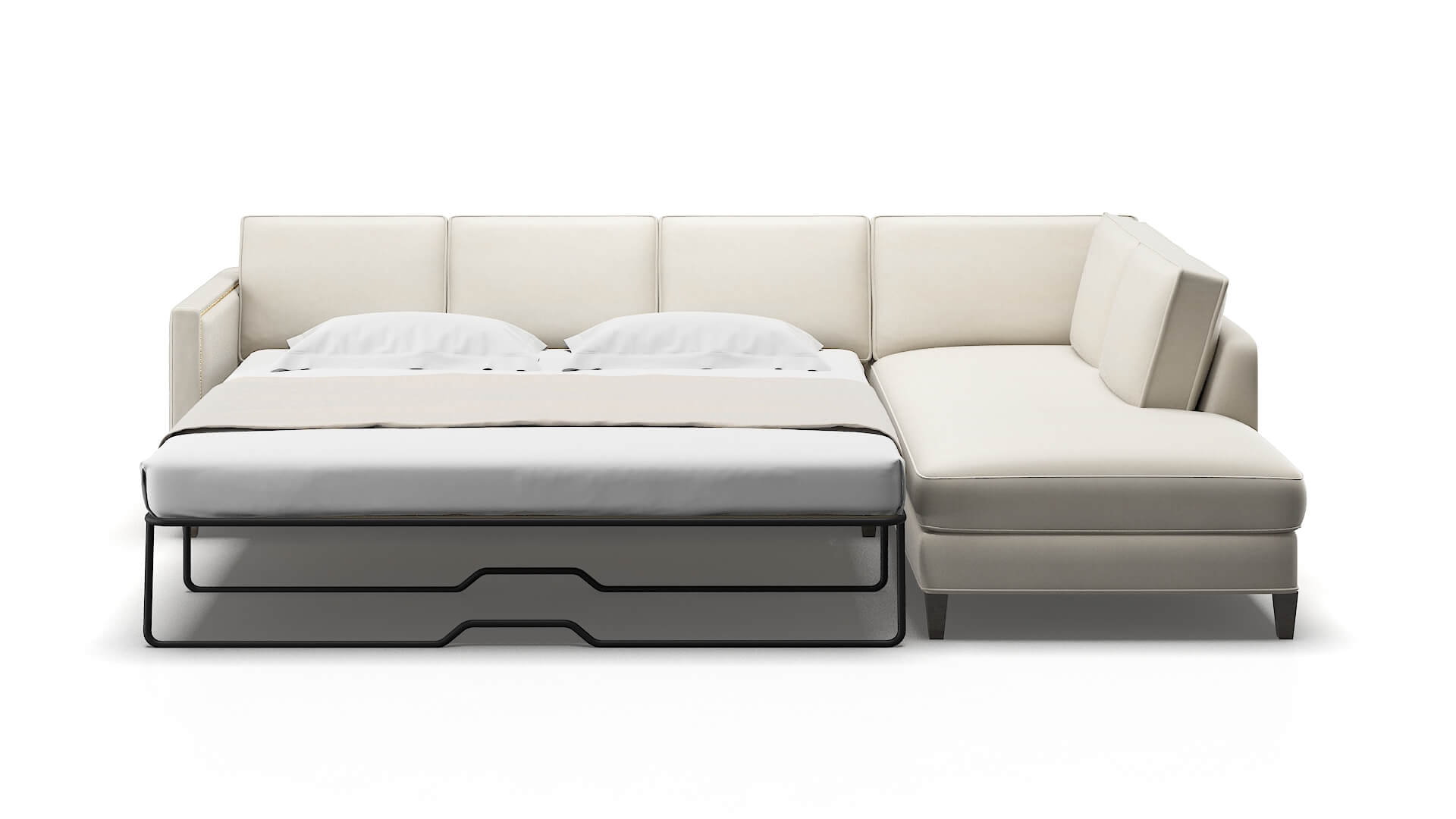 Alps Bungalow Ivory Panel Sleeper Espresso legs 1