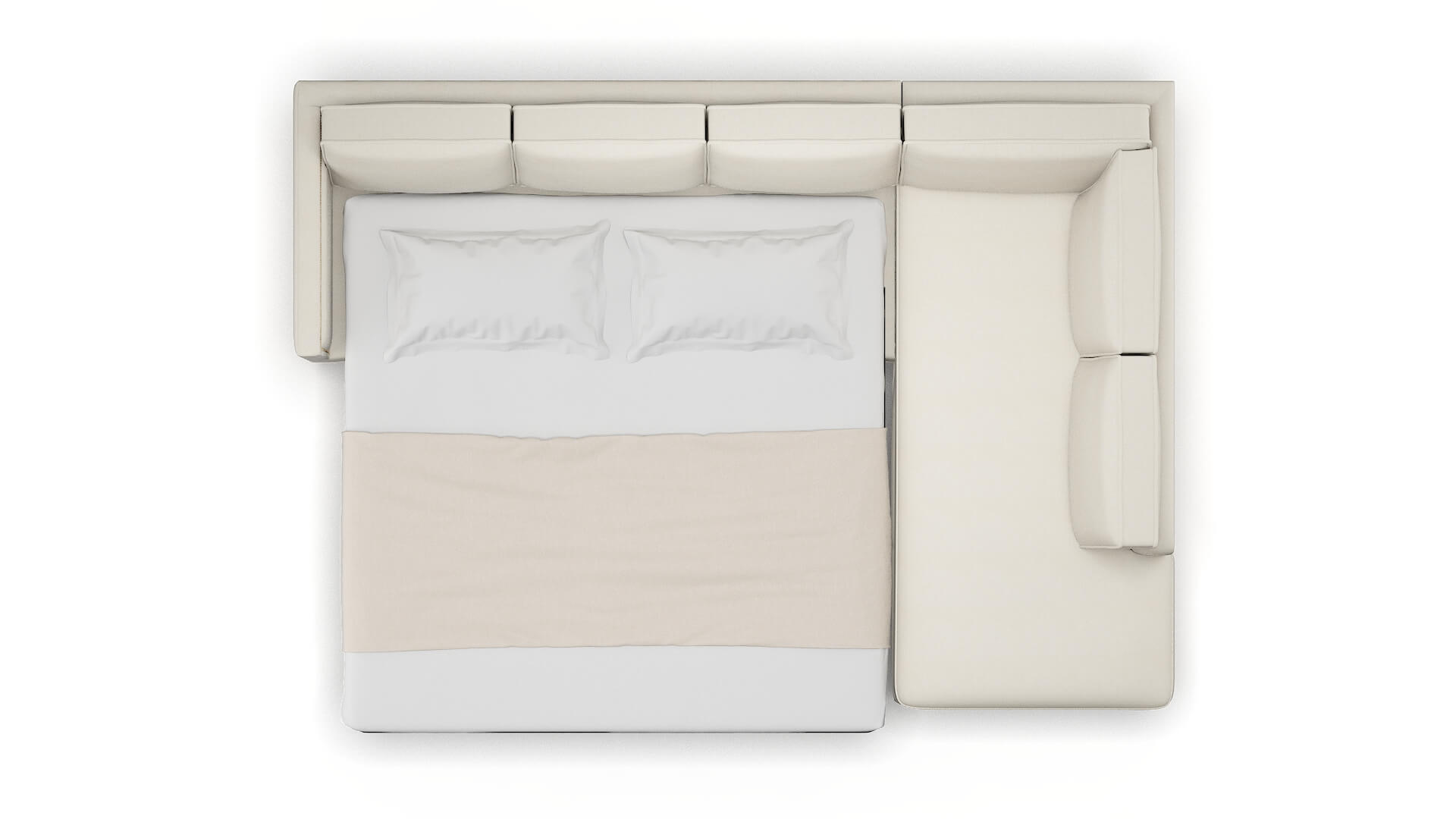 Alps Bungalow Ivory Panel Sleeper Espresso legs 3