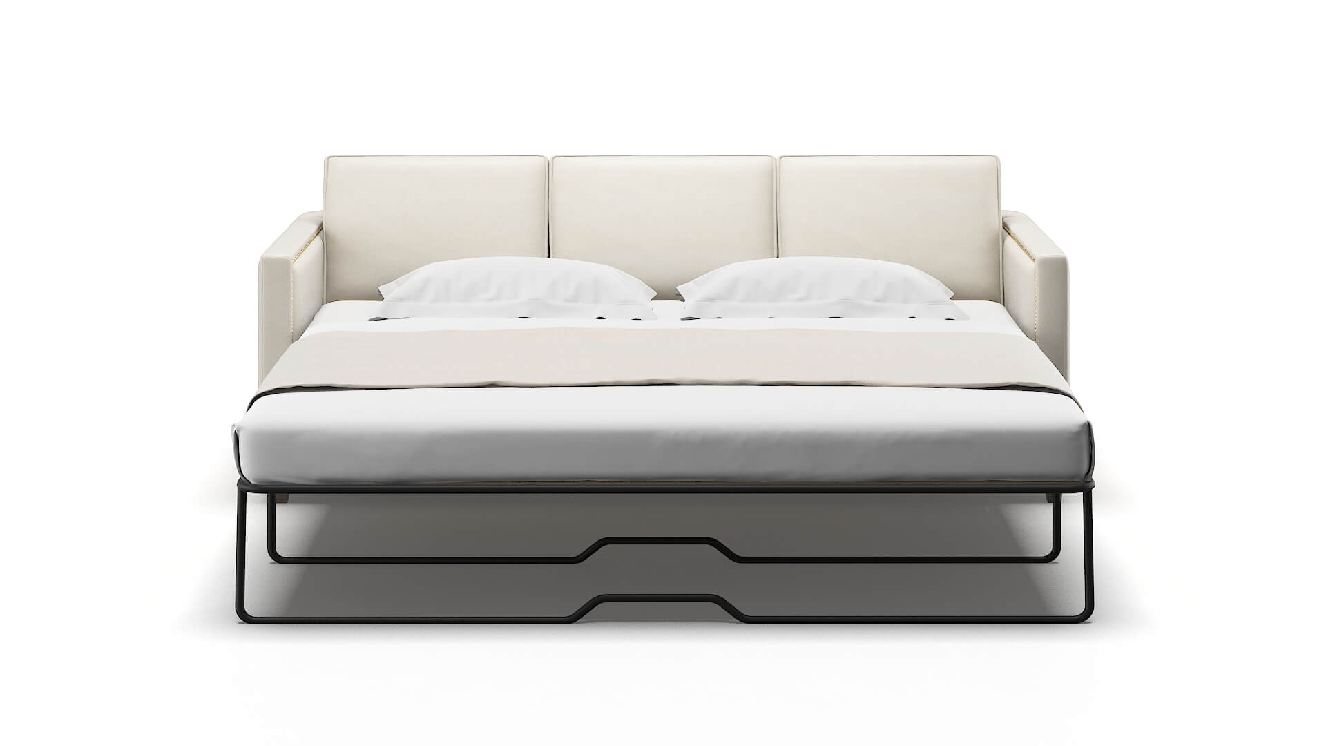 Alps Bungalow Ivory Sofa Sleeper Espresso legs 1