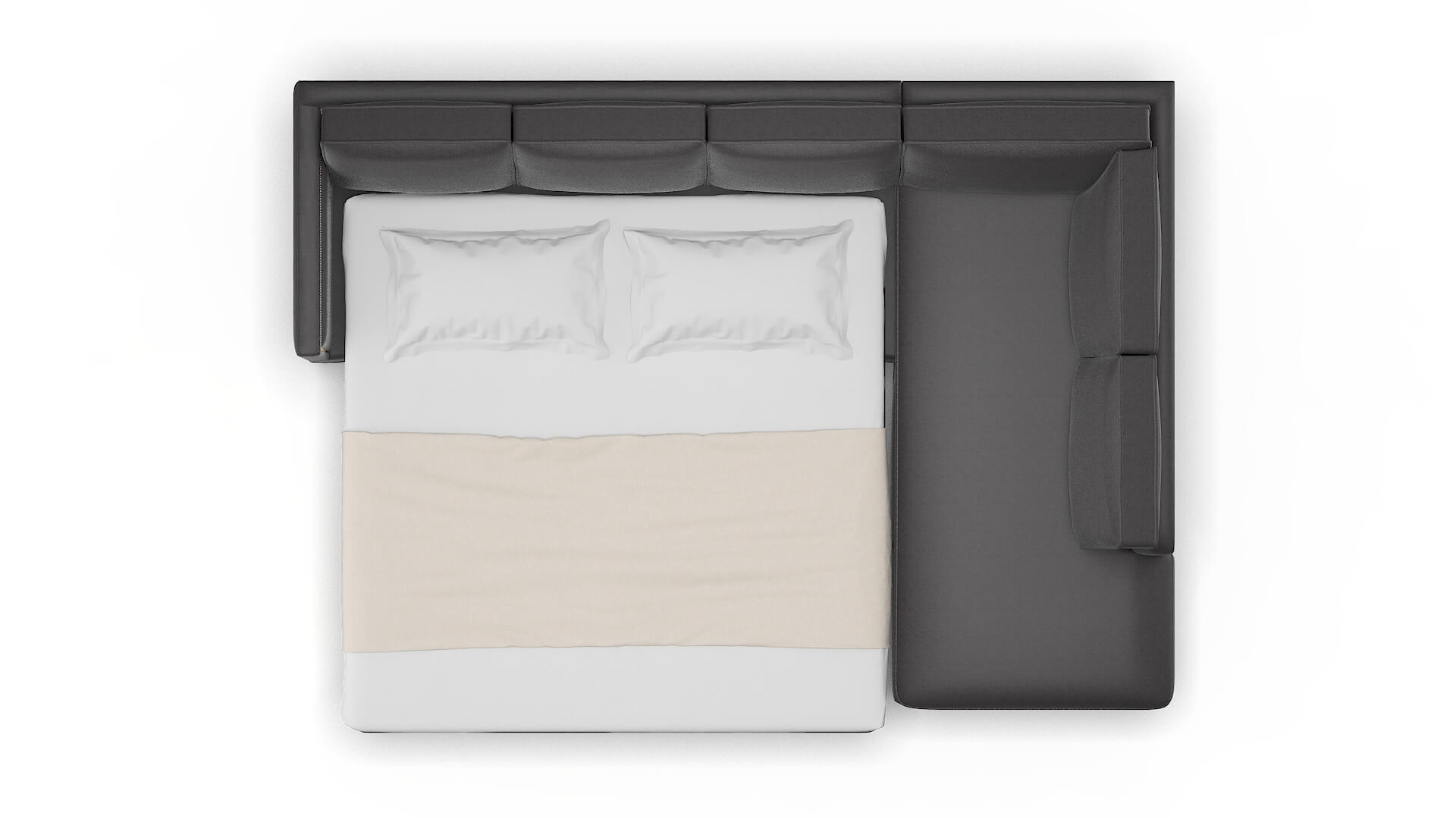 Alps Catalina Charcoal Panel Sleeper Espresso legs 3