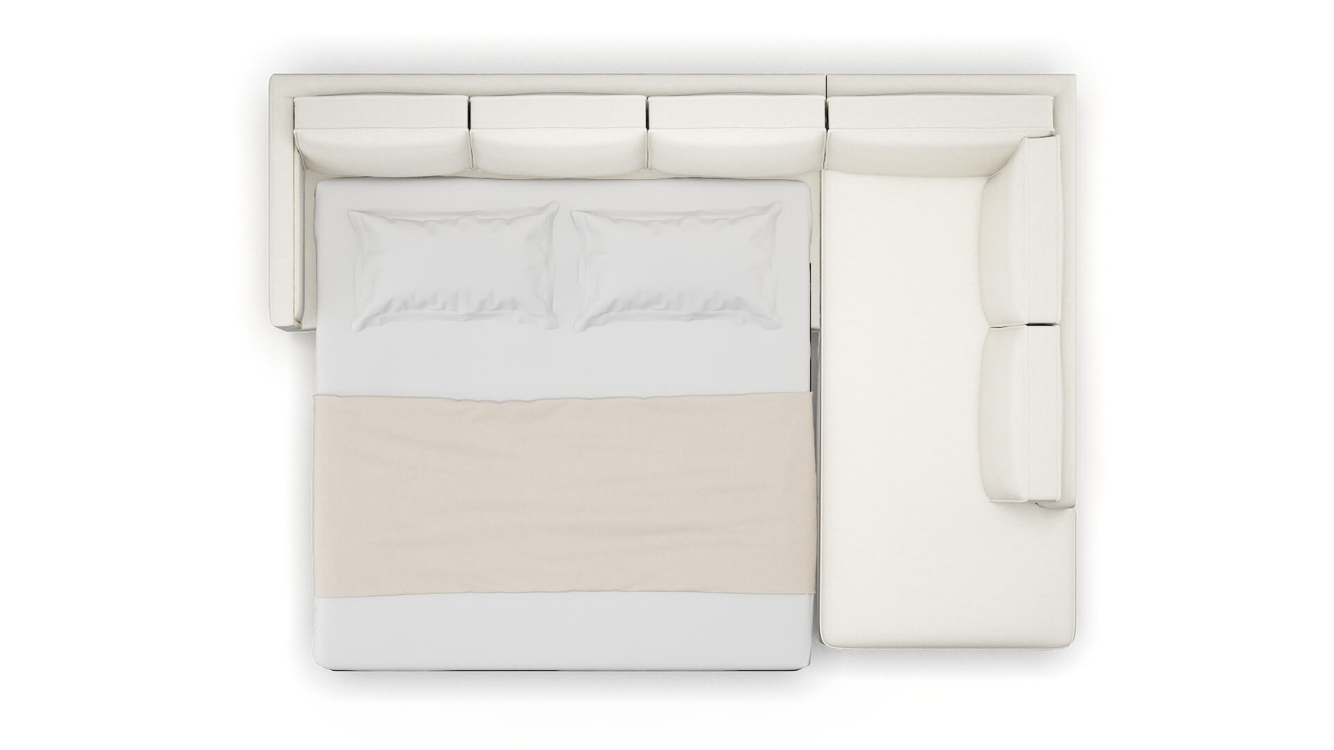 Alps Catalina Ivory Panel Sleeper Espresso legs 3